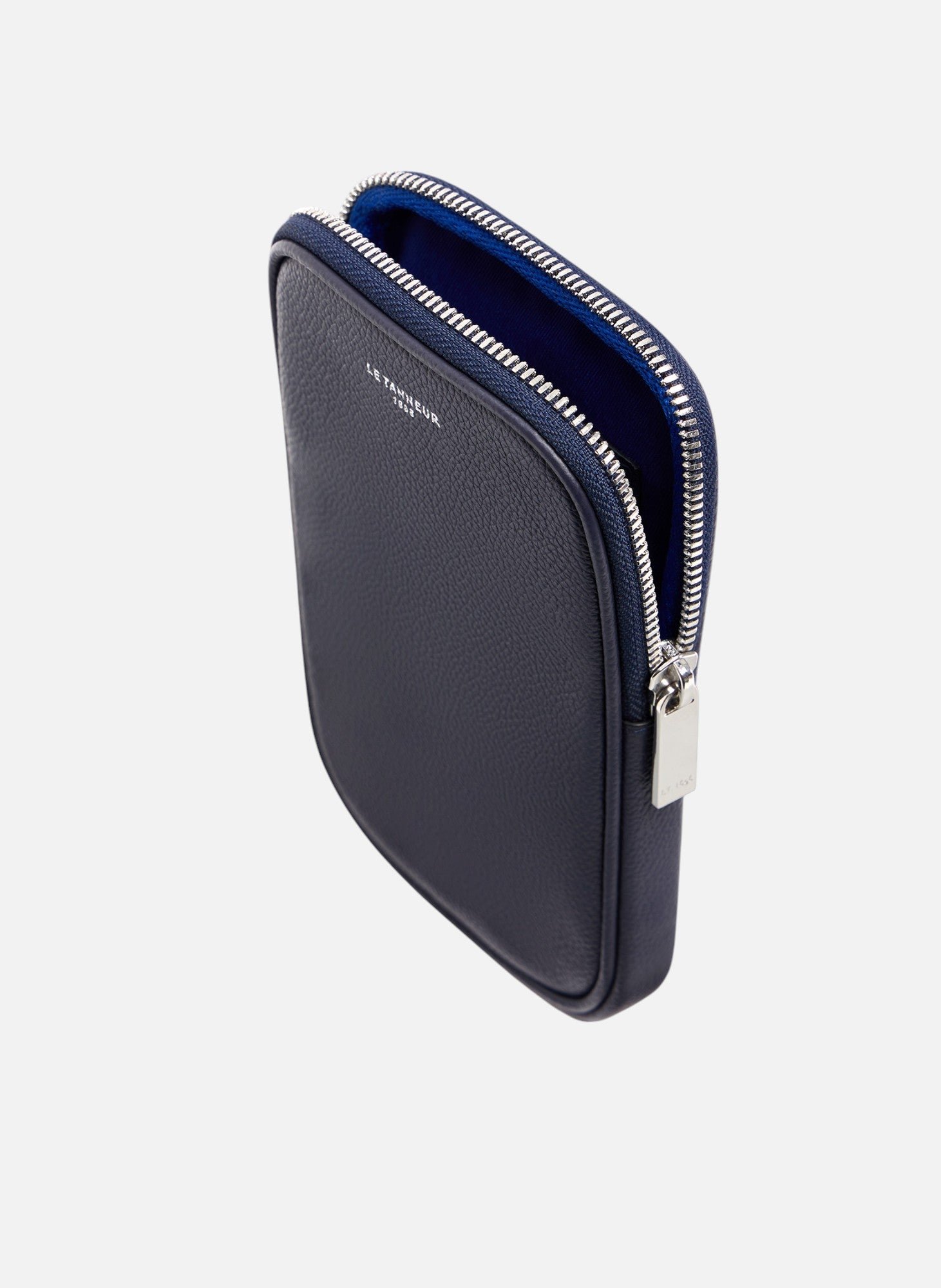 Etui téléphone en cuir grainé LE TANNEUR Bleu