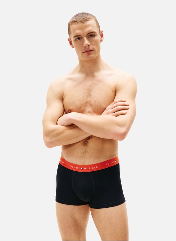 Set of three organic cotton-blend boxers Blue by TOMMY HILFIGER TOMMY HILFIGER Set of three organic cotton-blend boxers Blue