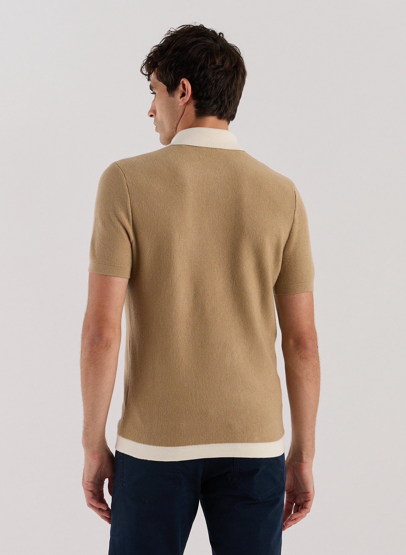 Polo en maille rayé GUESS Beige