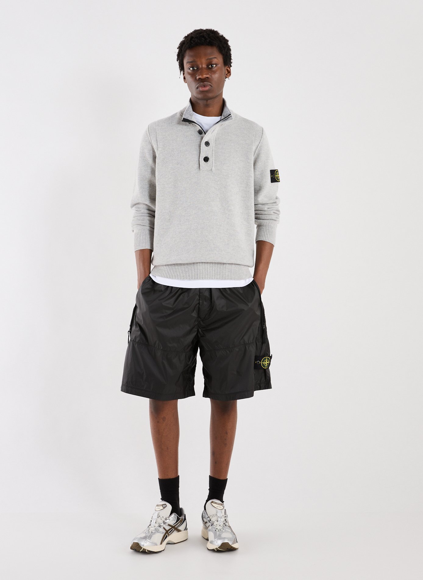 Turtleneck sweater with buttons STONE ISLAND Grey