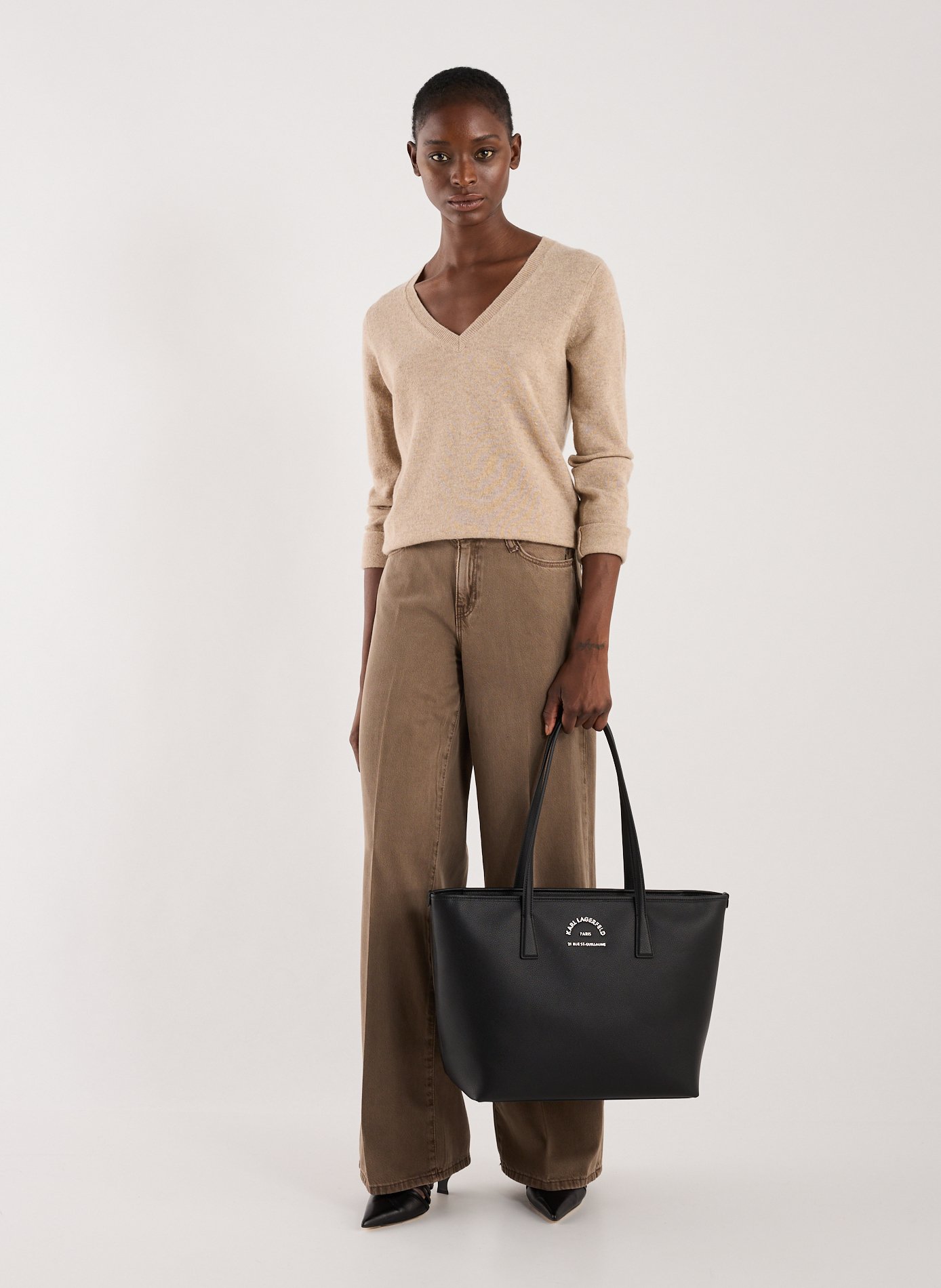 Sac à main à logo KARL LAGERFELD Noir