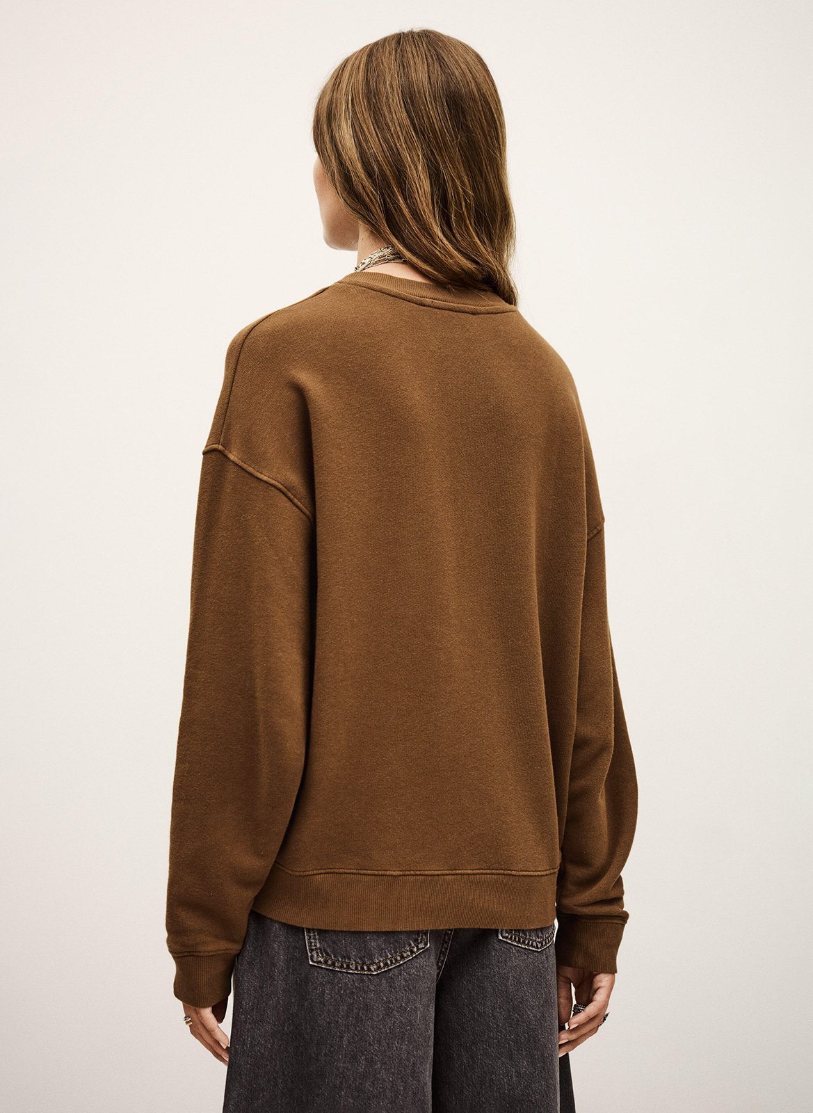 Sweat col rond en coton benjamin BA&SH Marron