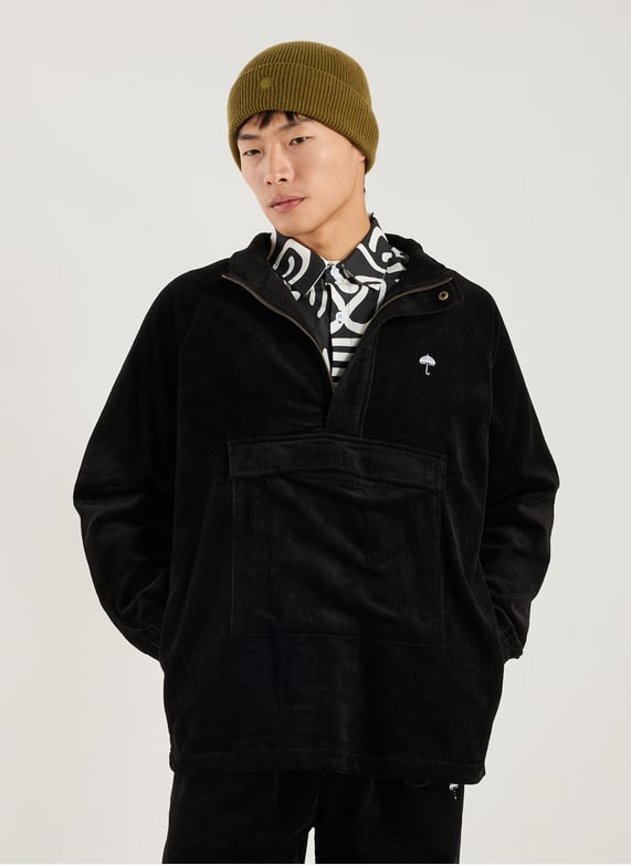 Blouson col montant en coton mélangé | Noir by HELAS CAPS Blouson col montant en coton mélangé Noir