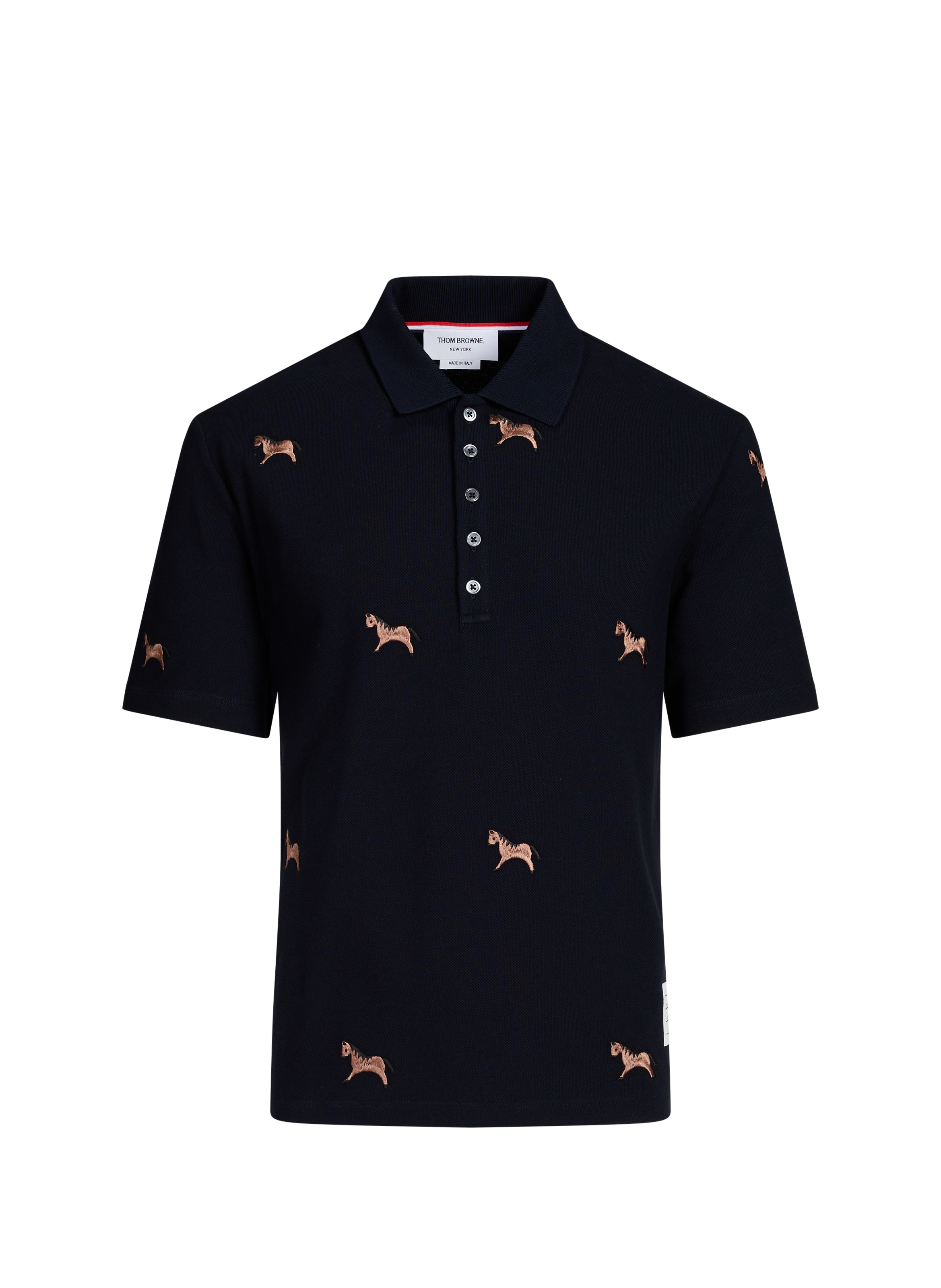 THOM BROWNE  Cotton polo shirt  Blue
