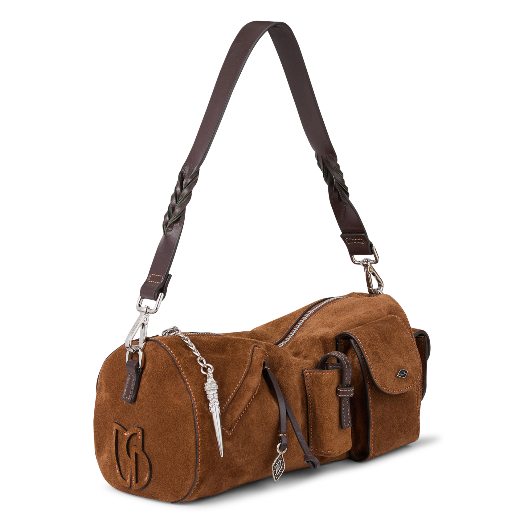 Sac polochon suédé à poches beni s BA&SH Marron