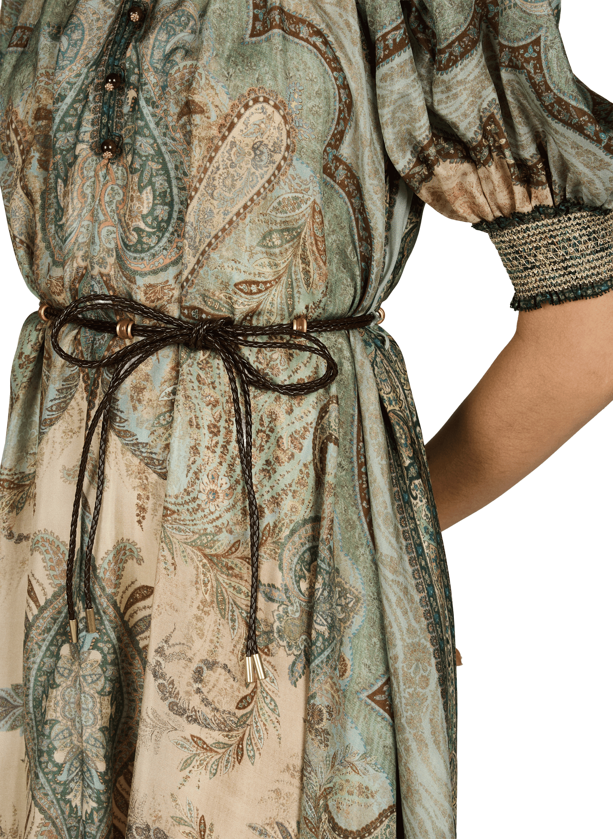 Flowy silk dress with a high neck ZIMMERMANN Multicolour