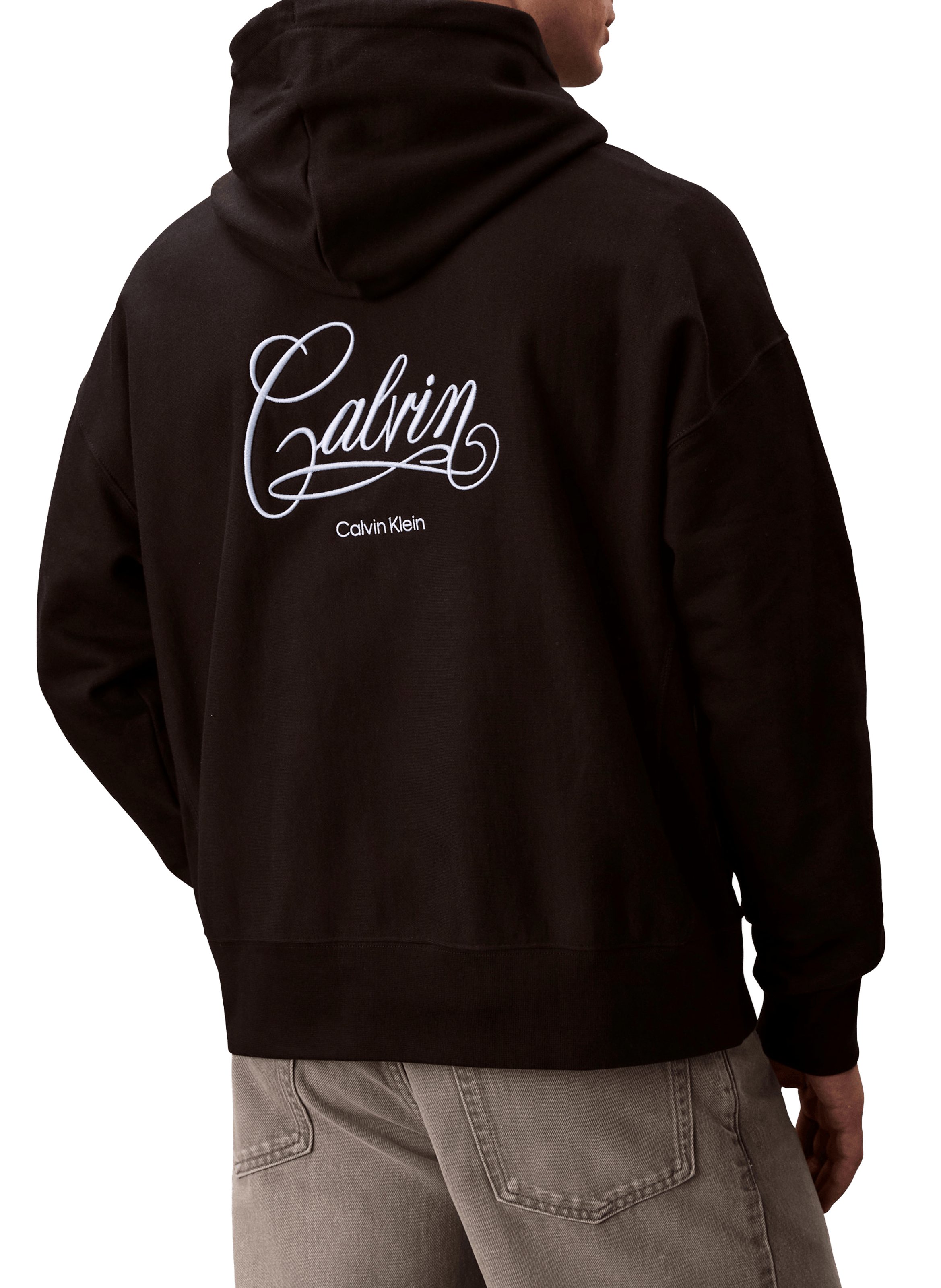 Sweatshirt à capuche en coton mélangé CALVIN KLEIN Noir