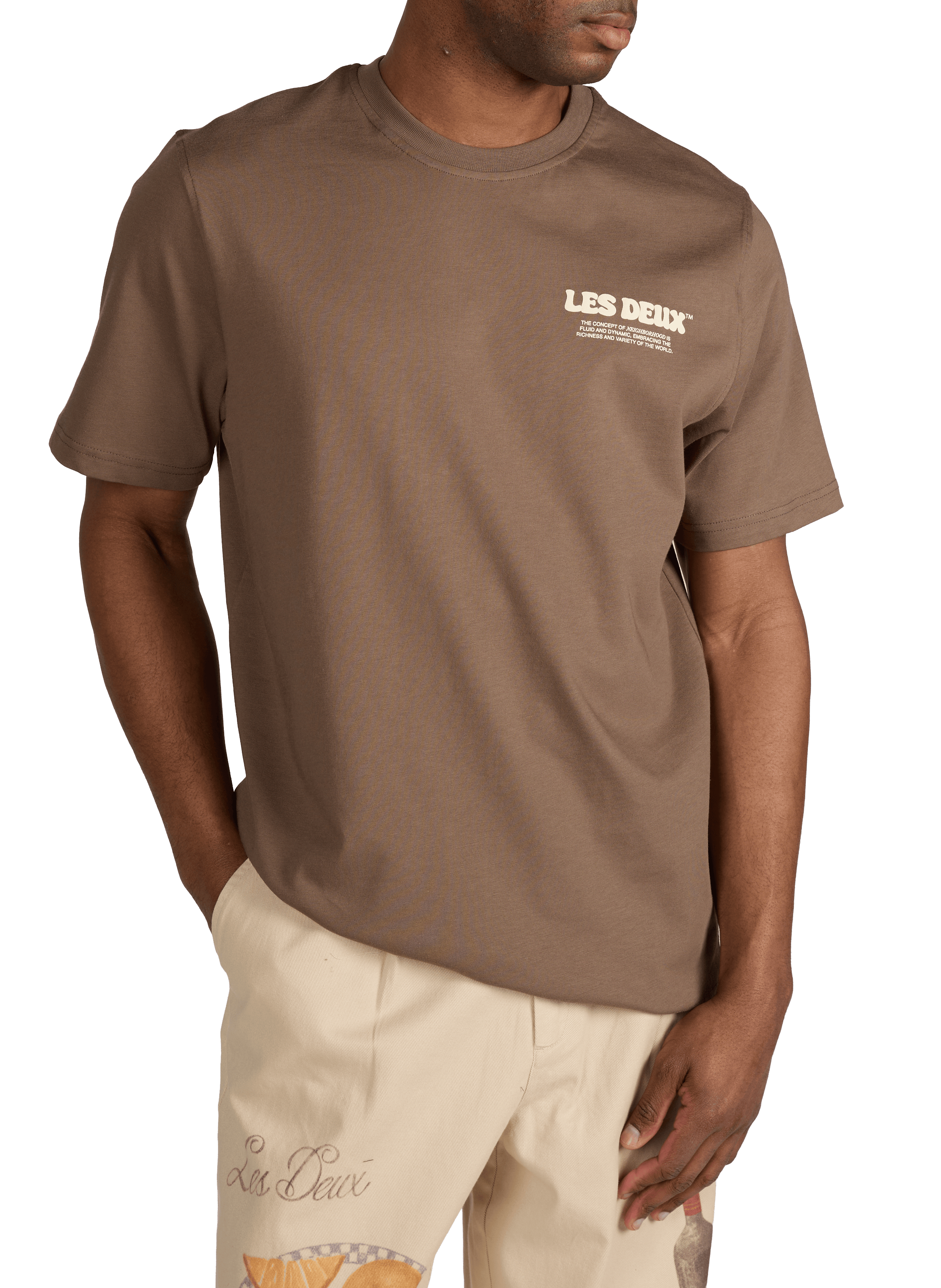 T-shirt imprimé en coton LES DEUX Marron