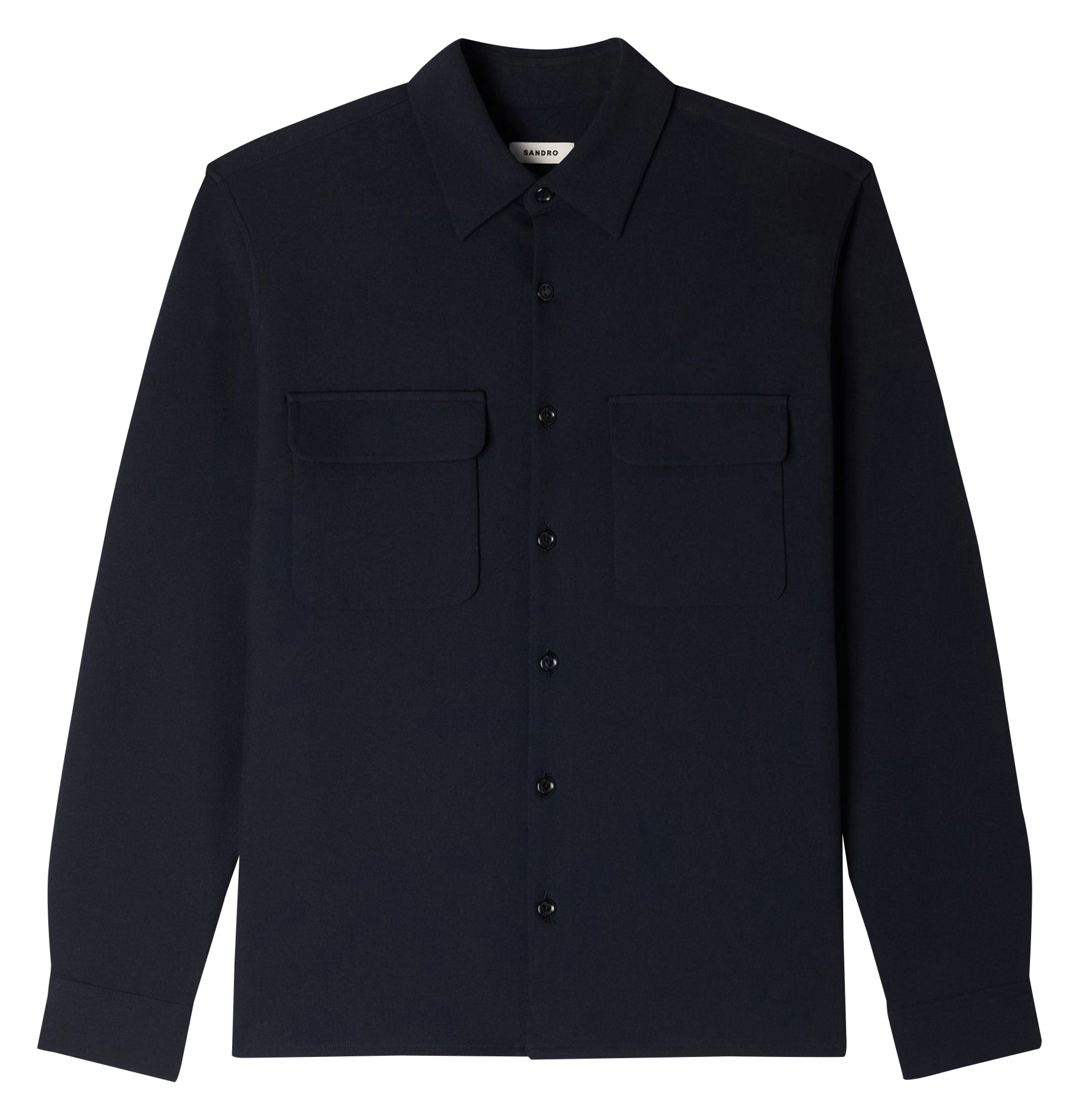 Chemise droite unie à poches SANDRO Bleu