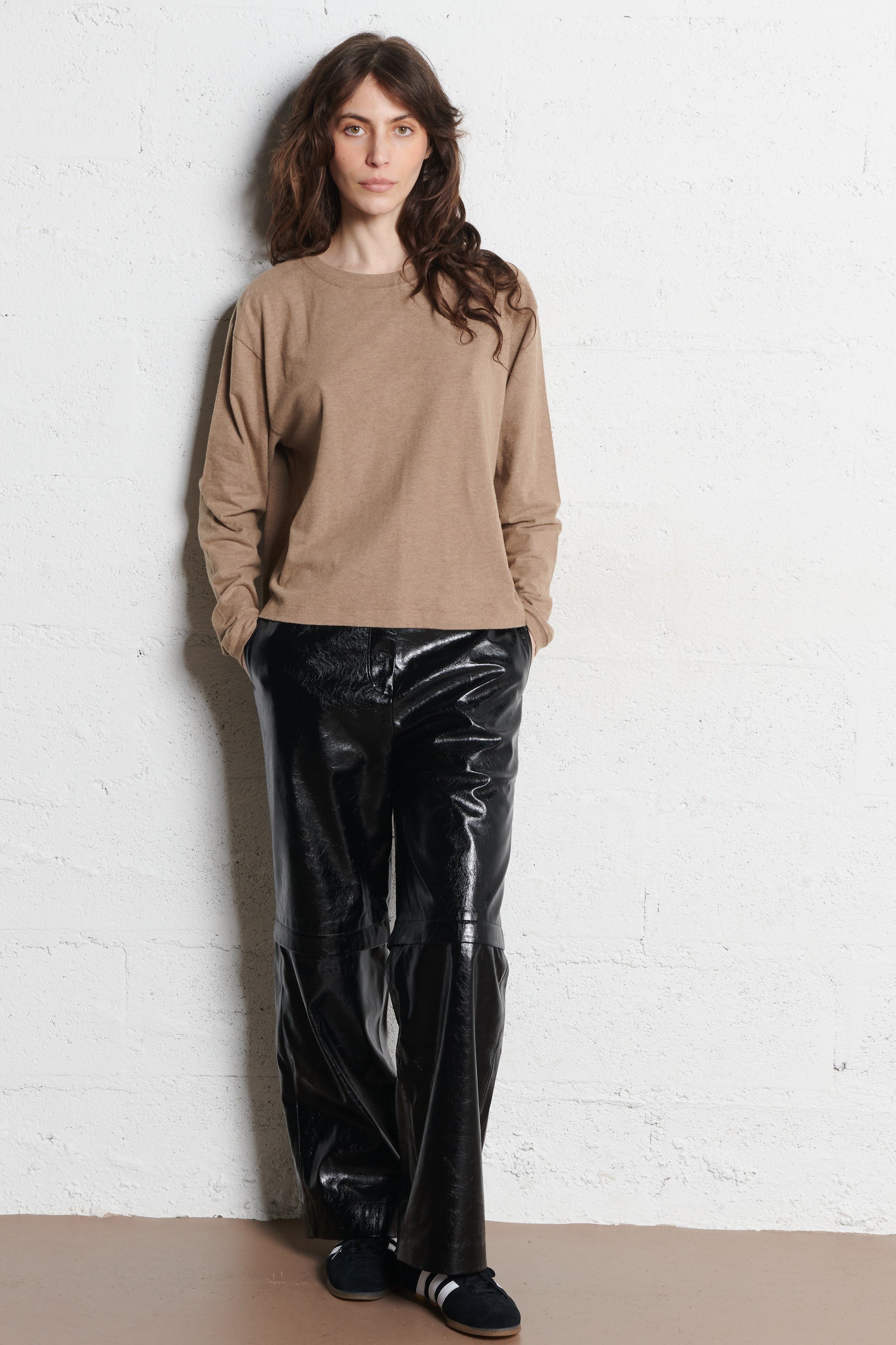 Pull col rond en coton mélangé Ypawood AMERICAN VINTAGE Marron