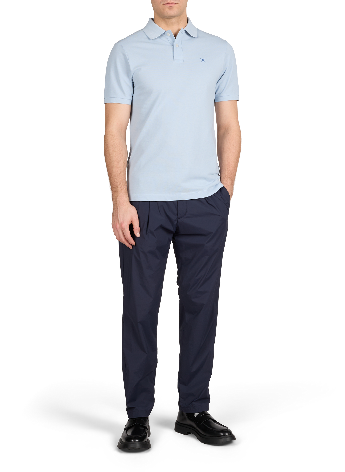 Straight pants with drawstring. HERNO Blue
