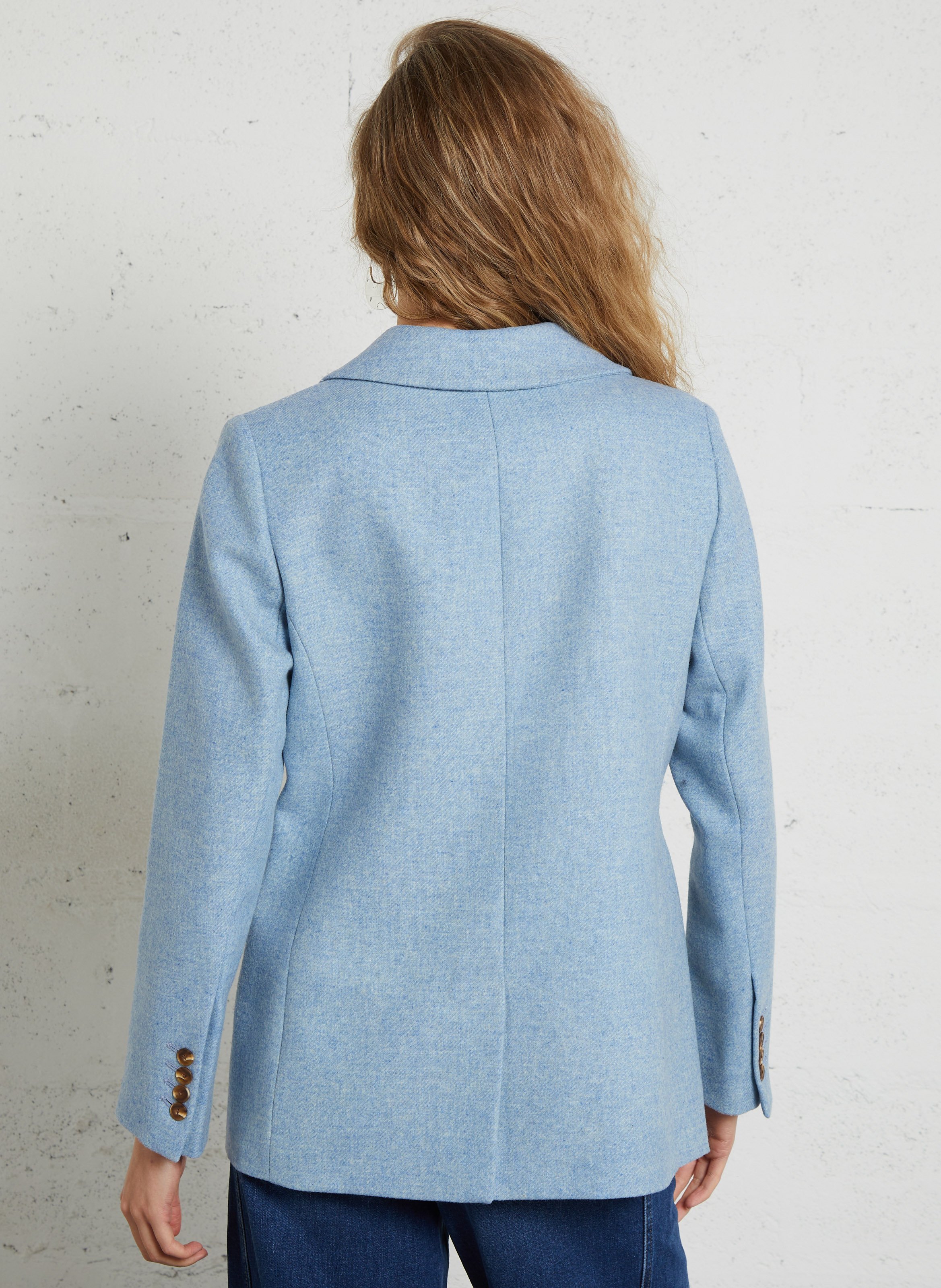 Veste de tailleur droite en laine courtney MAISON 123 Bleu