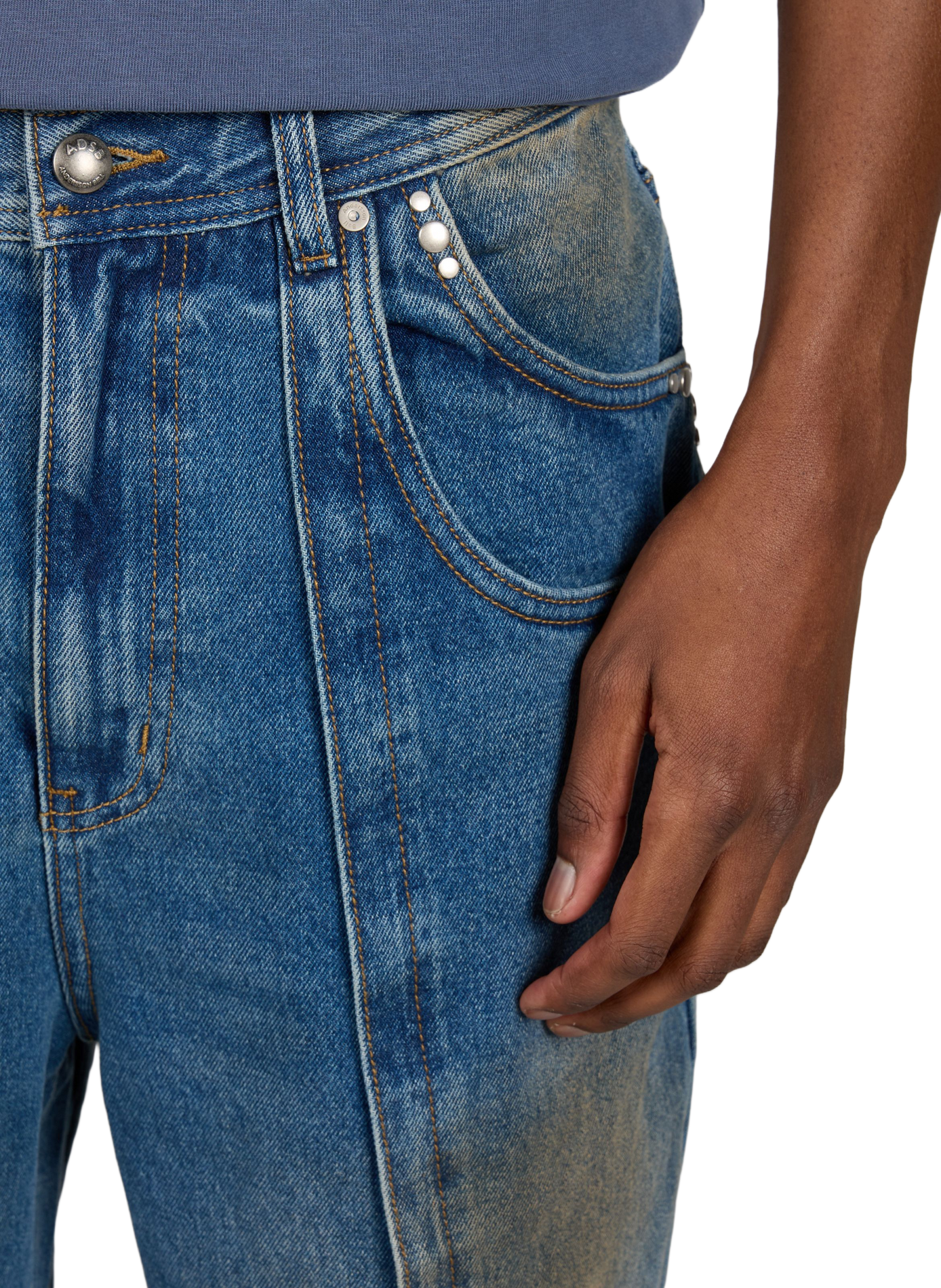 Cotton front pleat jeans ANDERSSON BELL Blue