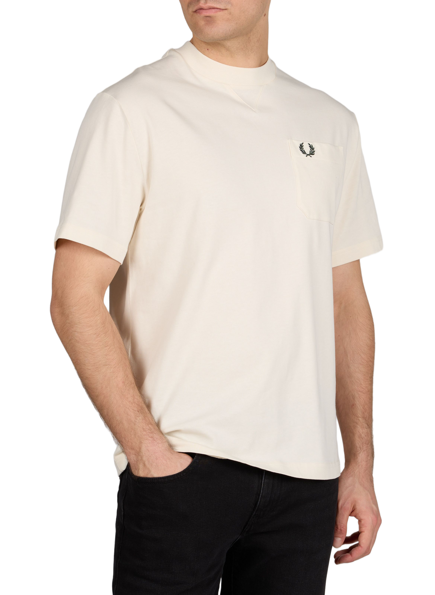 Cotton round-neck T-shirt FRED PERRY Beige