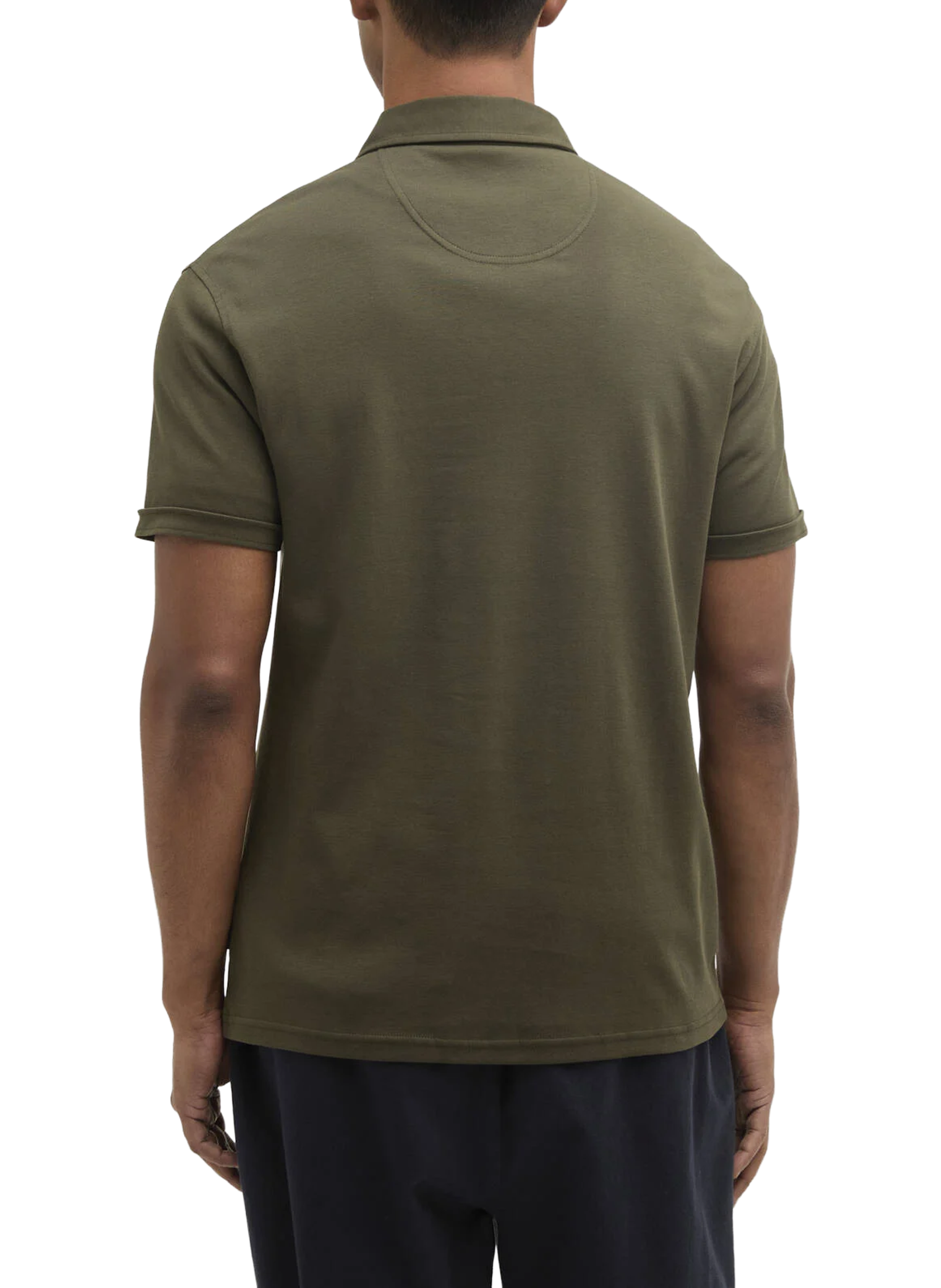 Polo uni en coton BARBOUR Kaki