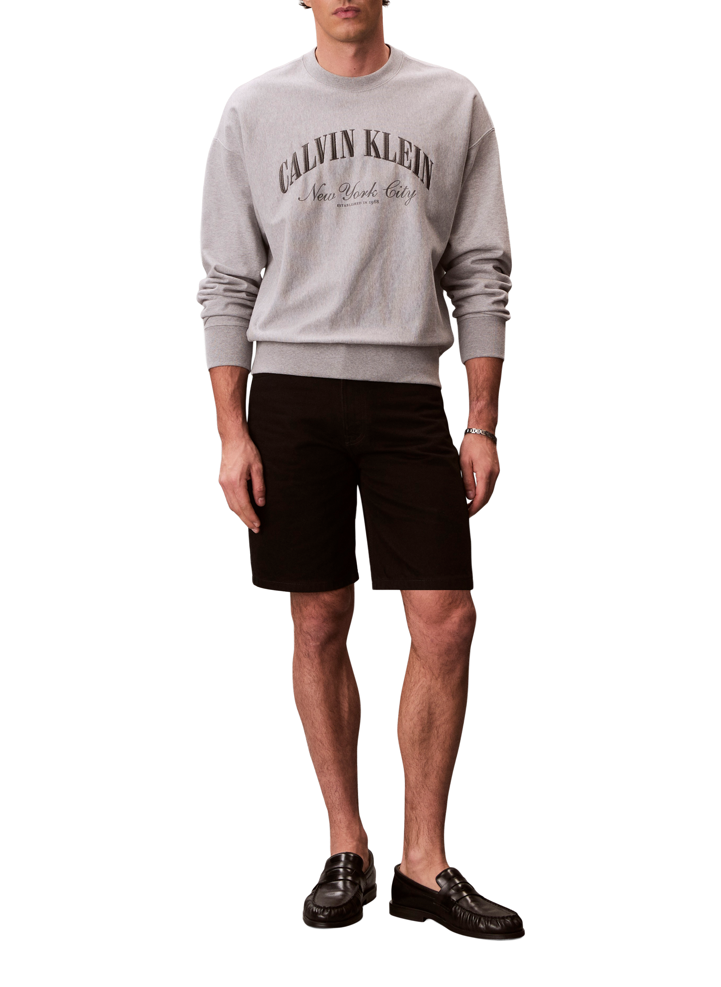 Straight 90s cotton Bermuda shorts CALVIN KLEIN Black