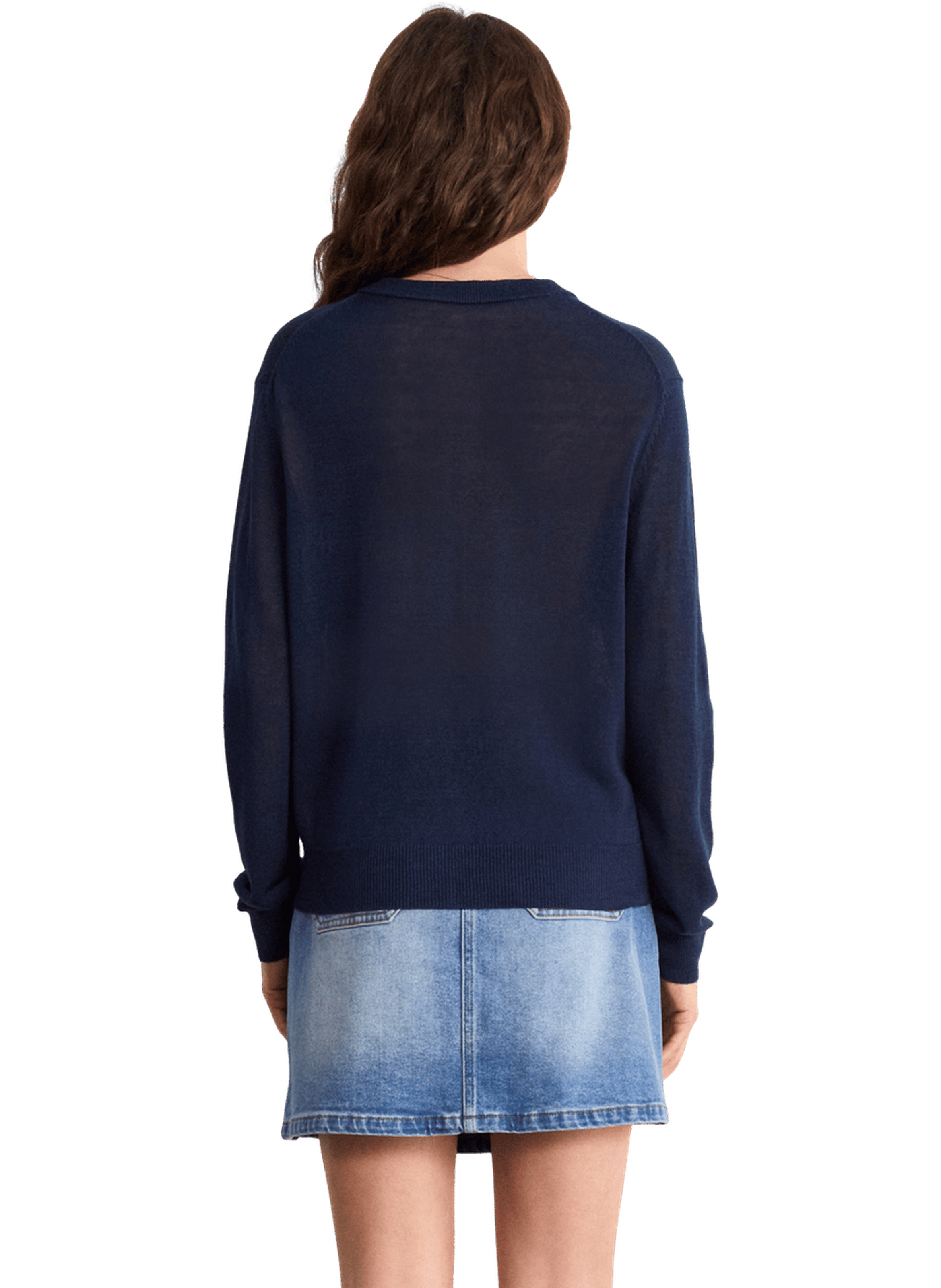 Gilet à col rond en lin mélangé - laurie PABLO Bleu