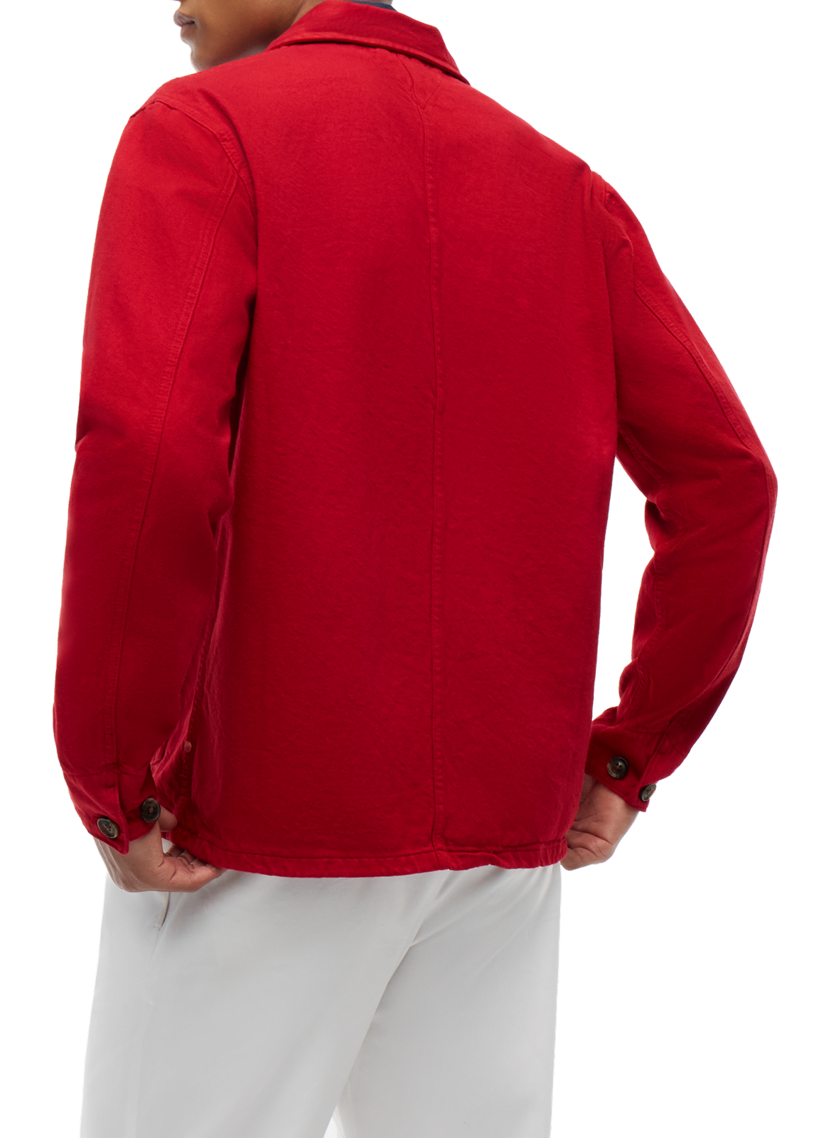 Veste droite à logo en coton TOMMY HILFIGER Rouge