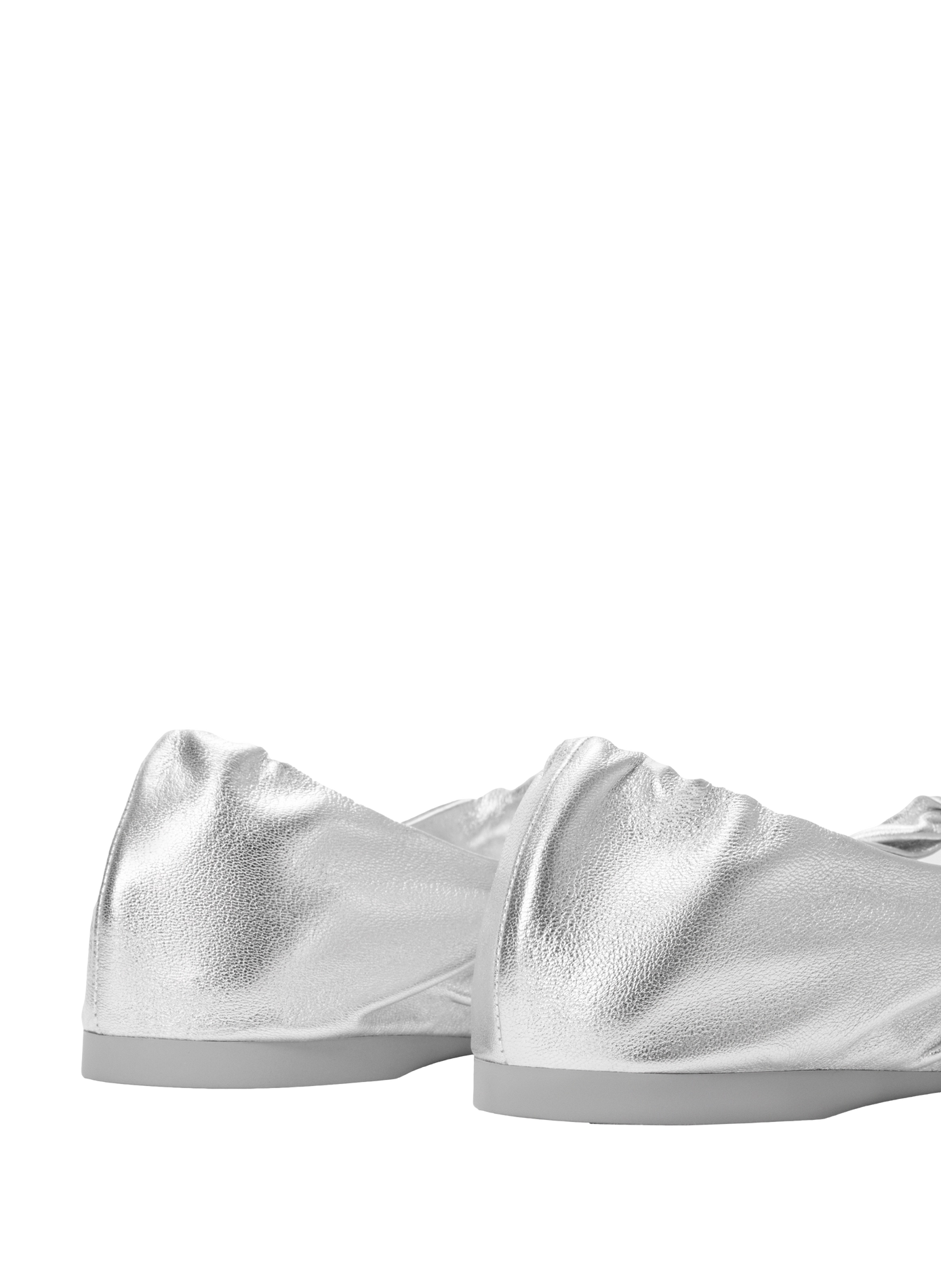 Ballerines Pebble Soft en cuir d'agneau nappa laminé LOEWE Argent