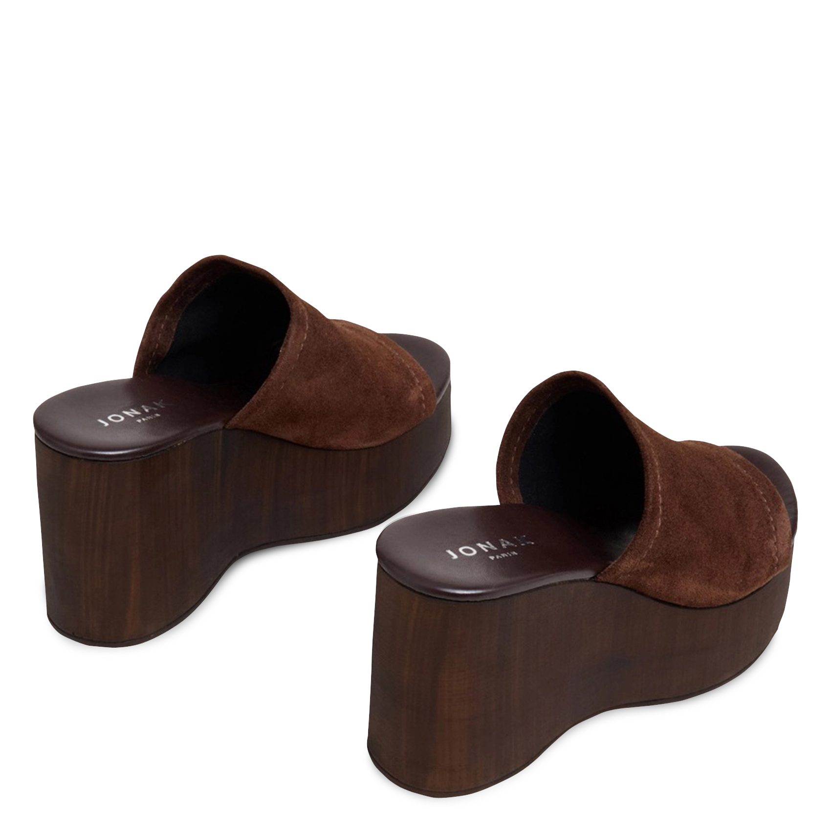 Mules compensées en cuir esmee JONAK Marron