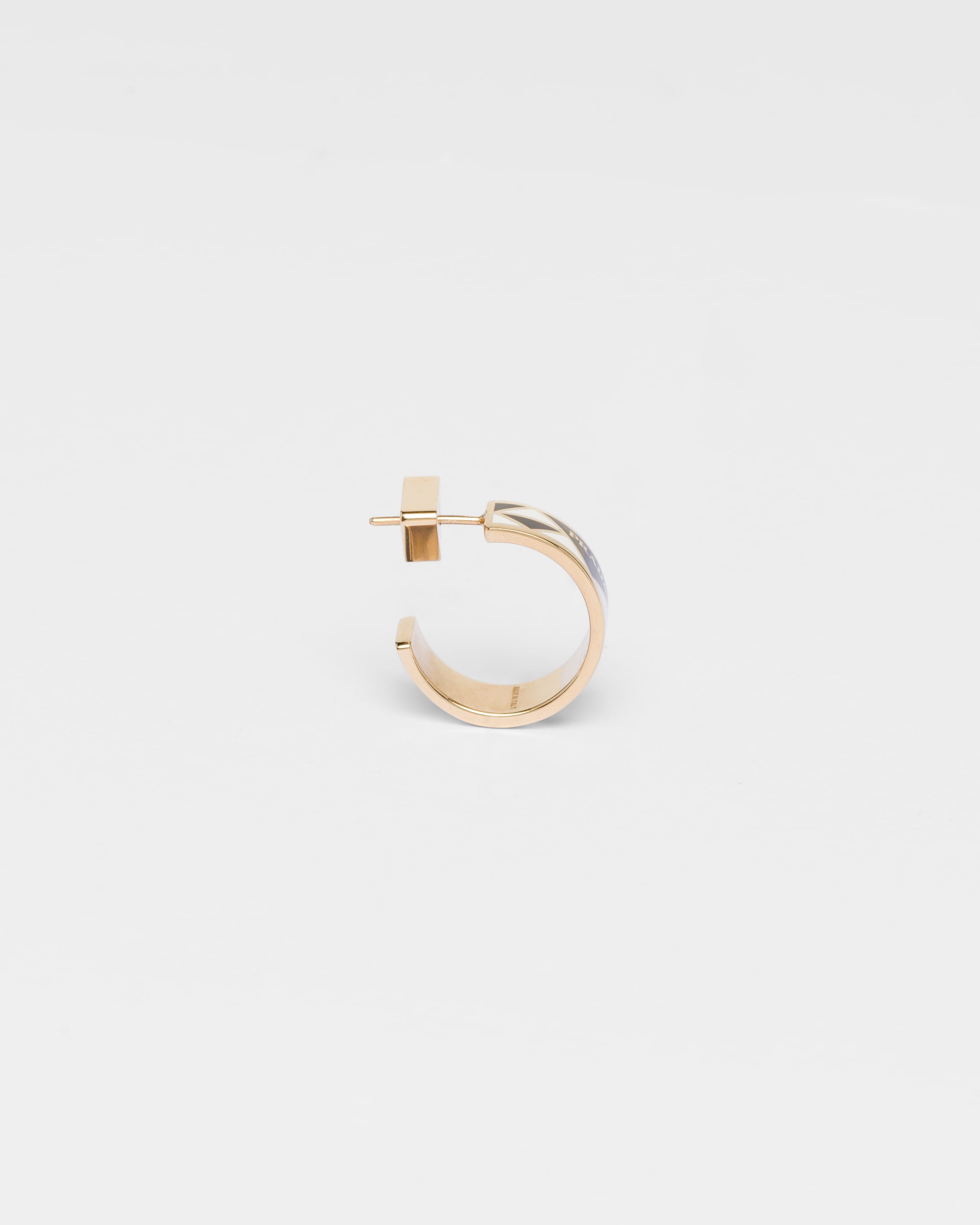 Boucles d’oreilles en métal émaillé PRADA Noir