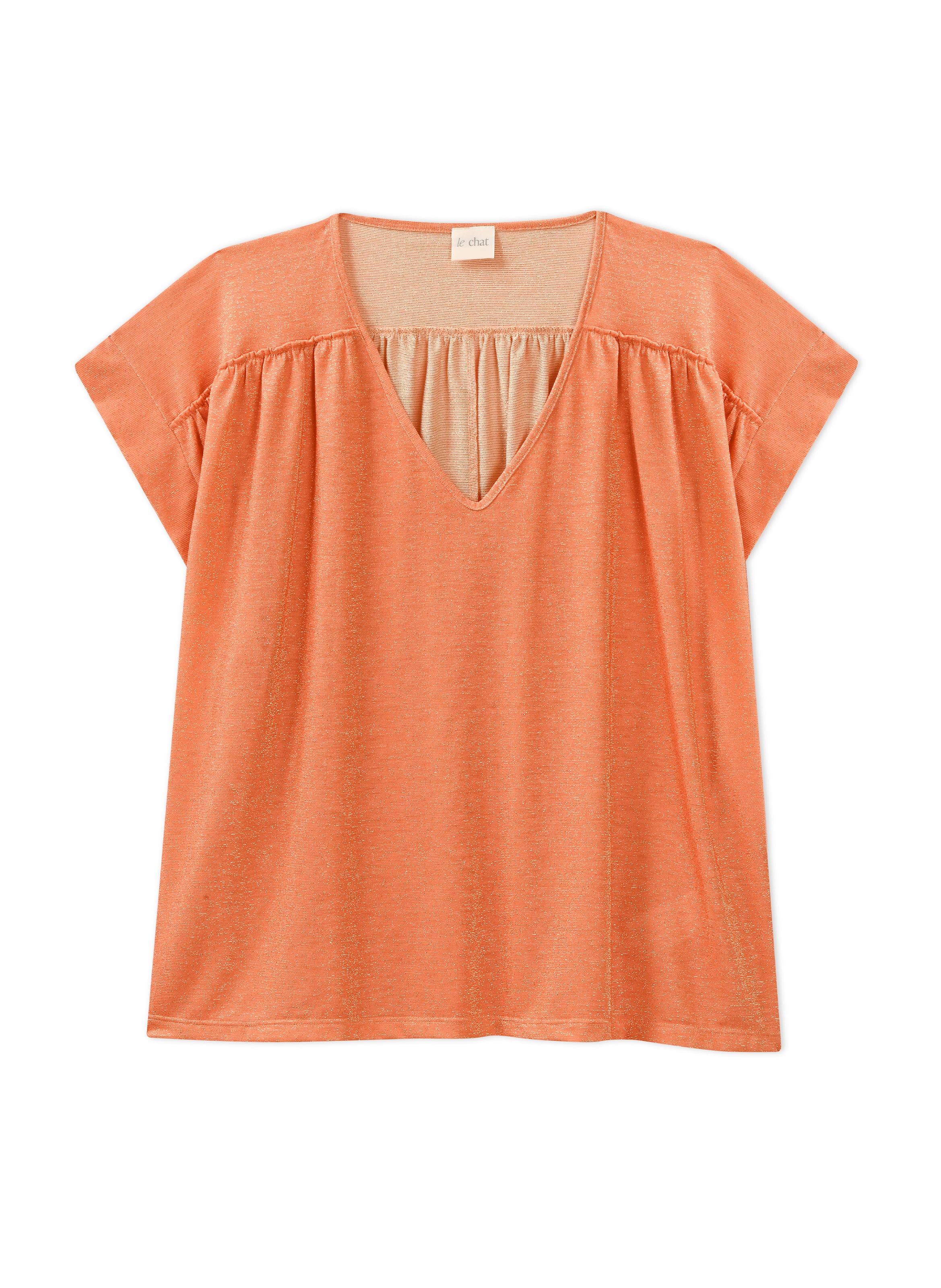 Tee-shirt en maille lurex coco 230 LE CHAT Orange