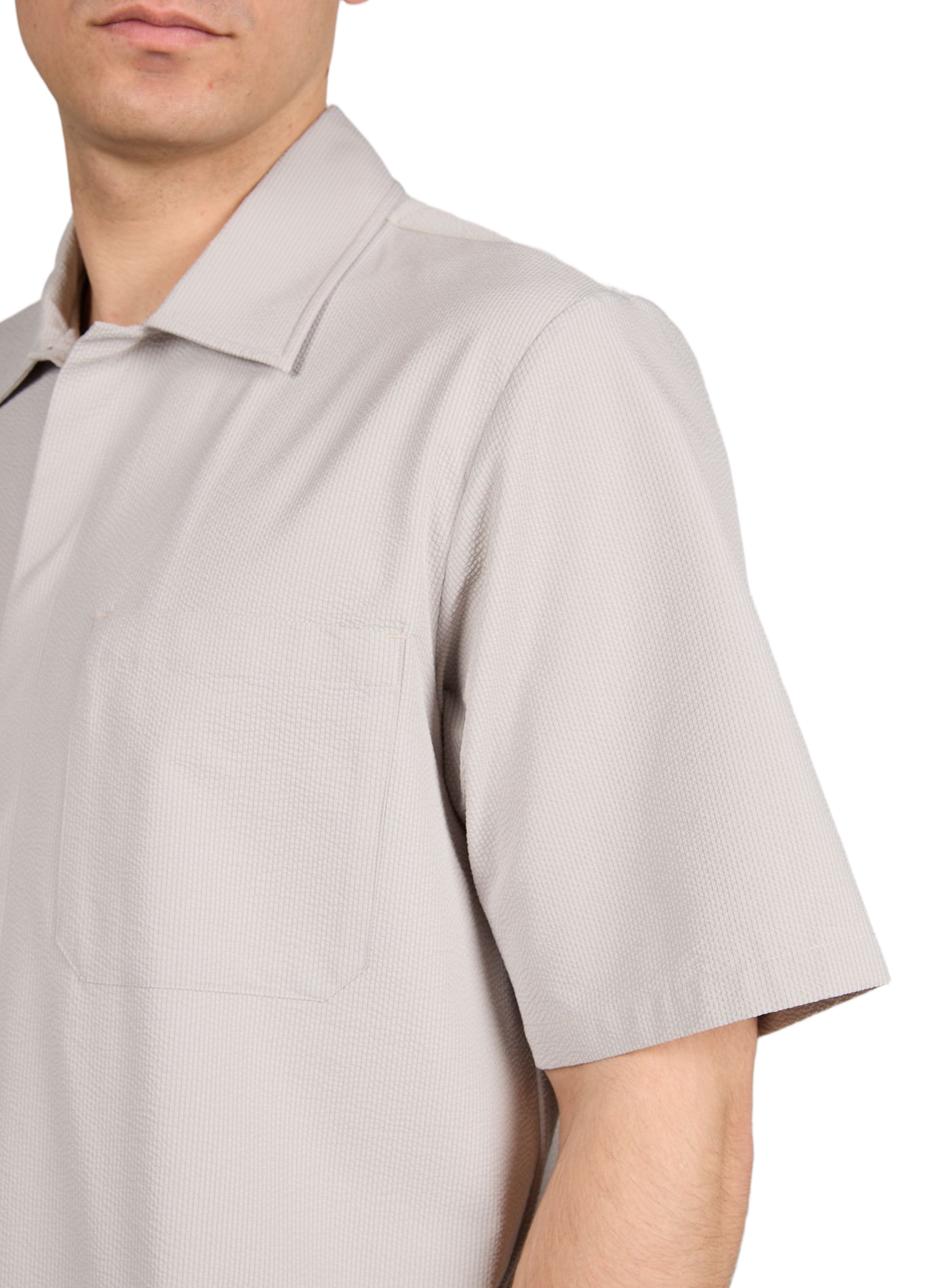 Chemise col classique à manches courtes HERNO Gris