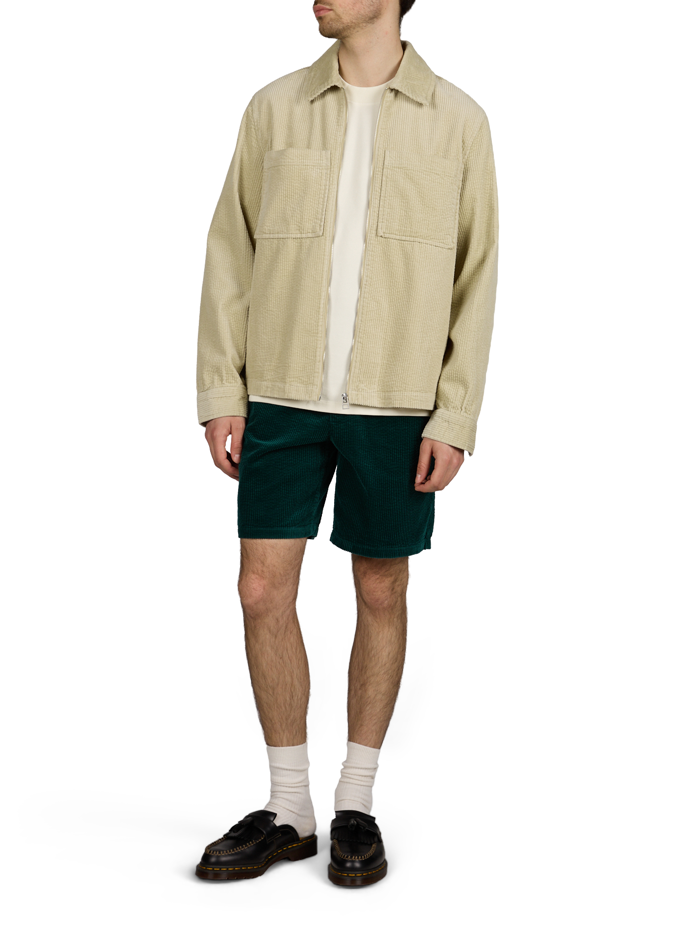 Surchemise zippée en velours côtelé en coton MINIMUM Beige