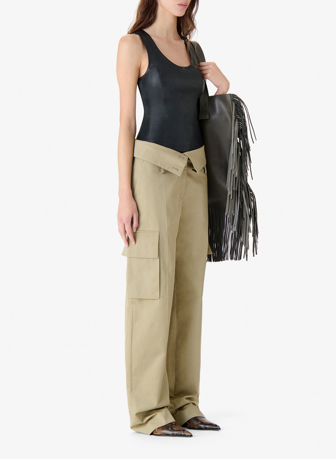 Pantalon droit en coton indra IRO Gris