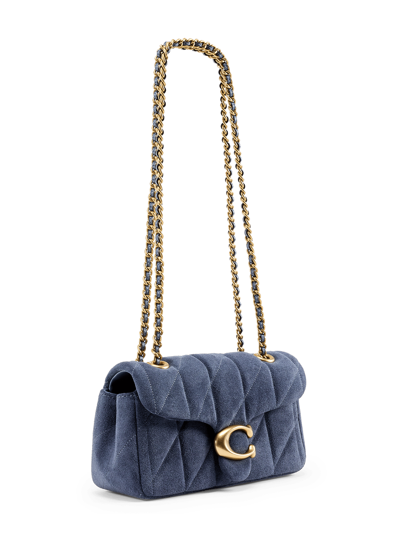 Sac épaule Tabby 20 matelassé en cuir daim COACH Bleu