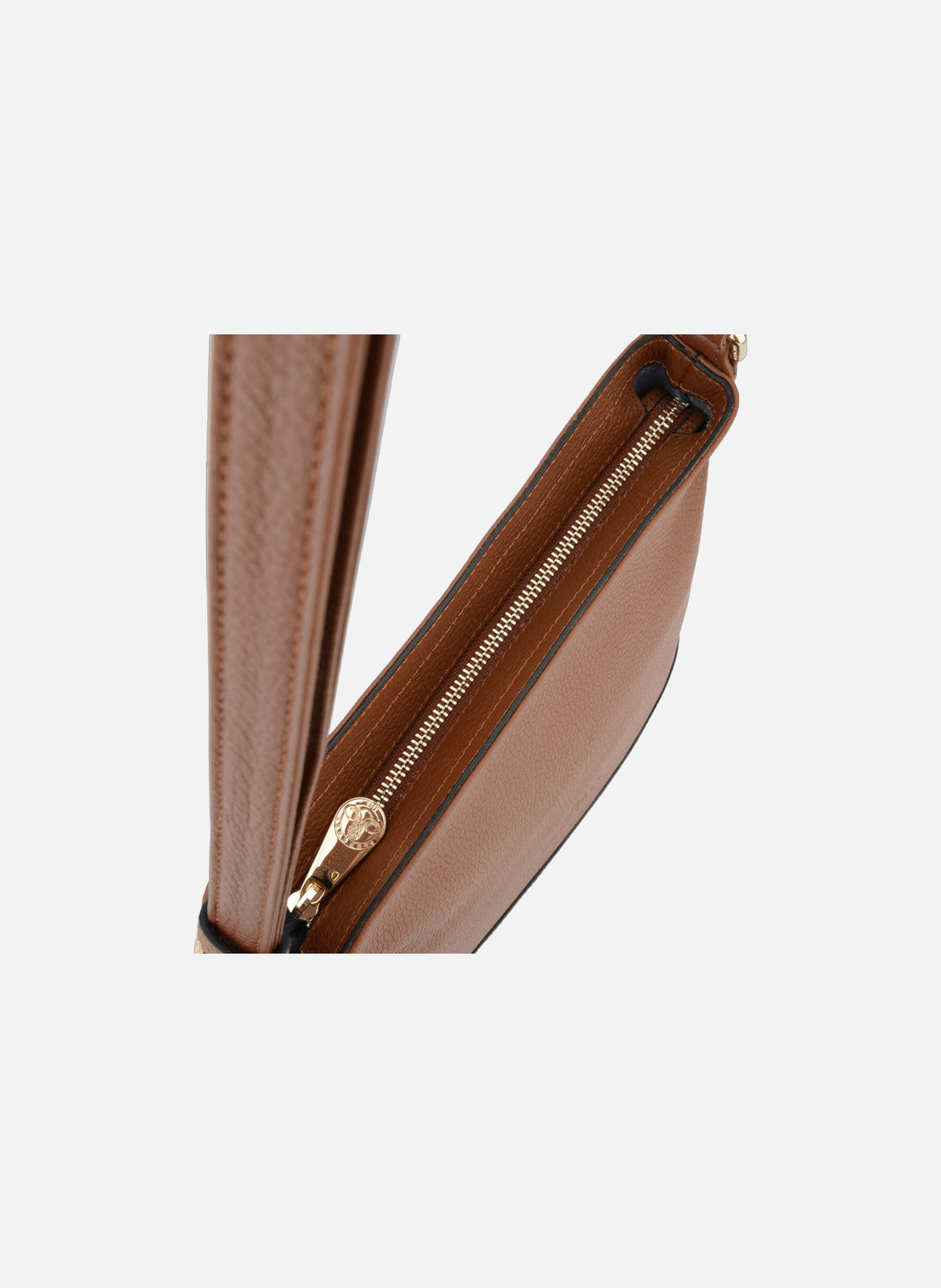 110 magnet | sac porté croisé en cuir de veau grainé POURCHET Doré
