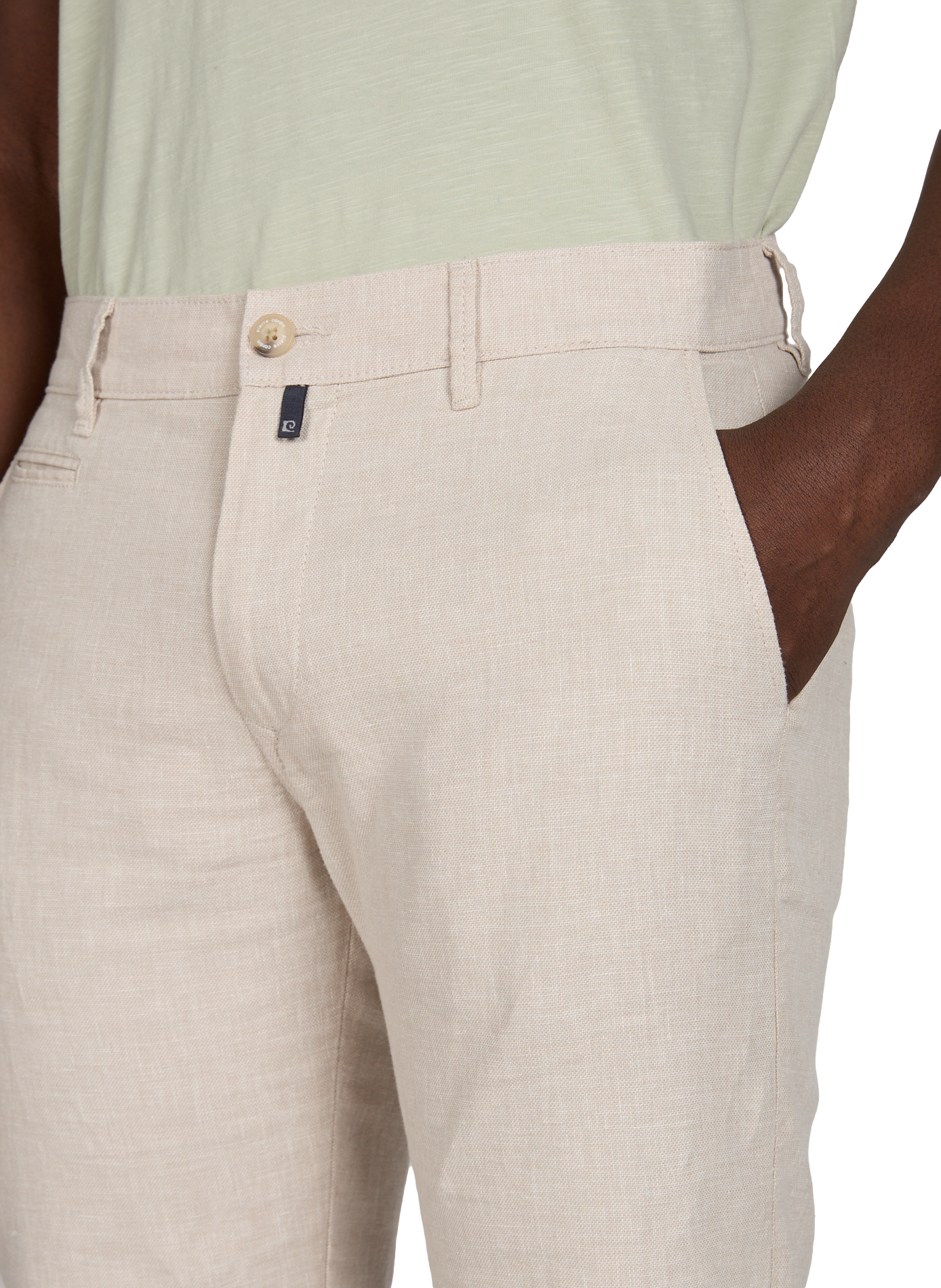 Straight linen and cotton shorts PIERRE CARDIN Beige