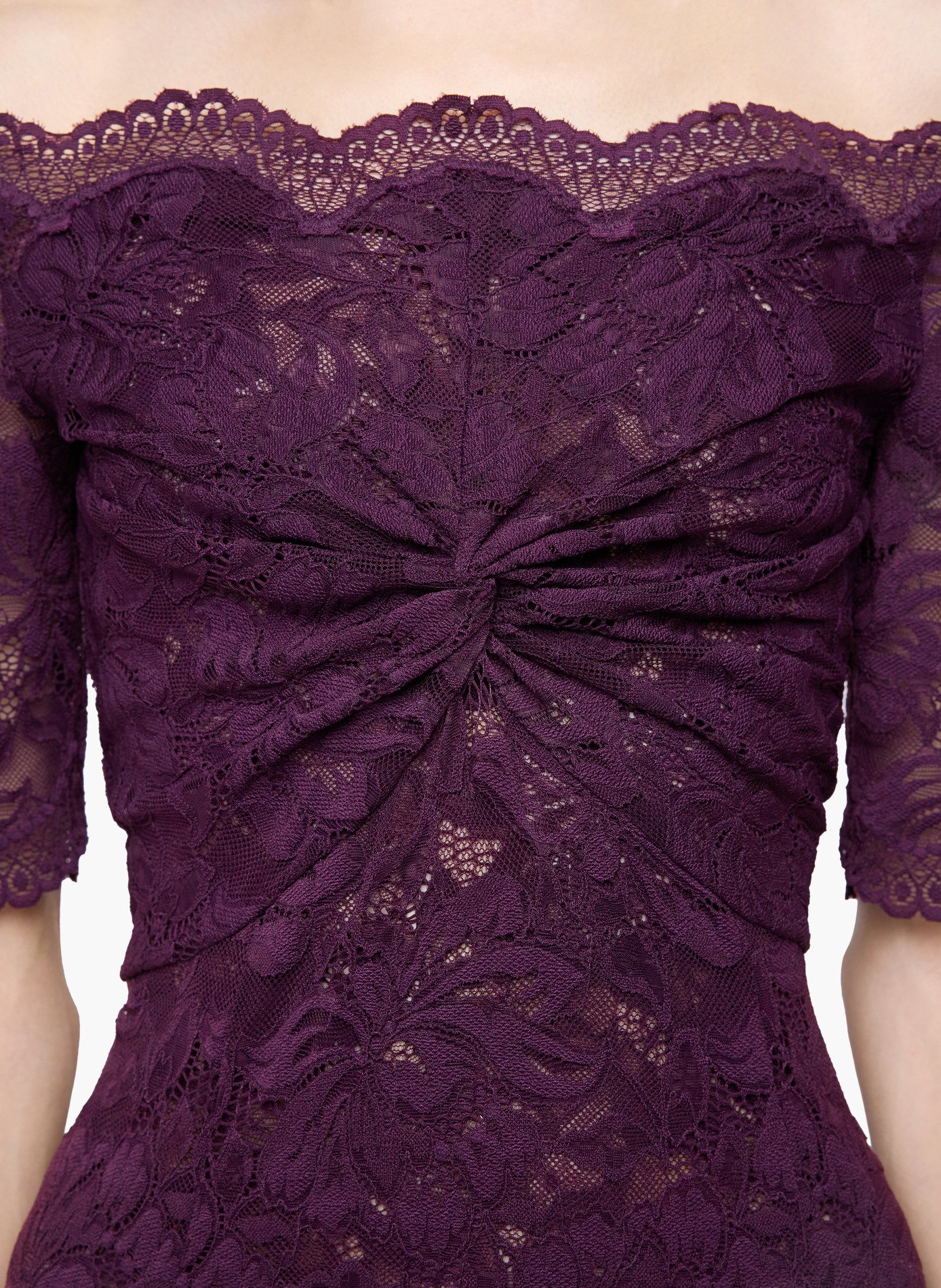 Robe midi en dentelle superposée RABANNE Violet