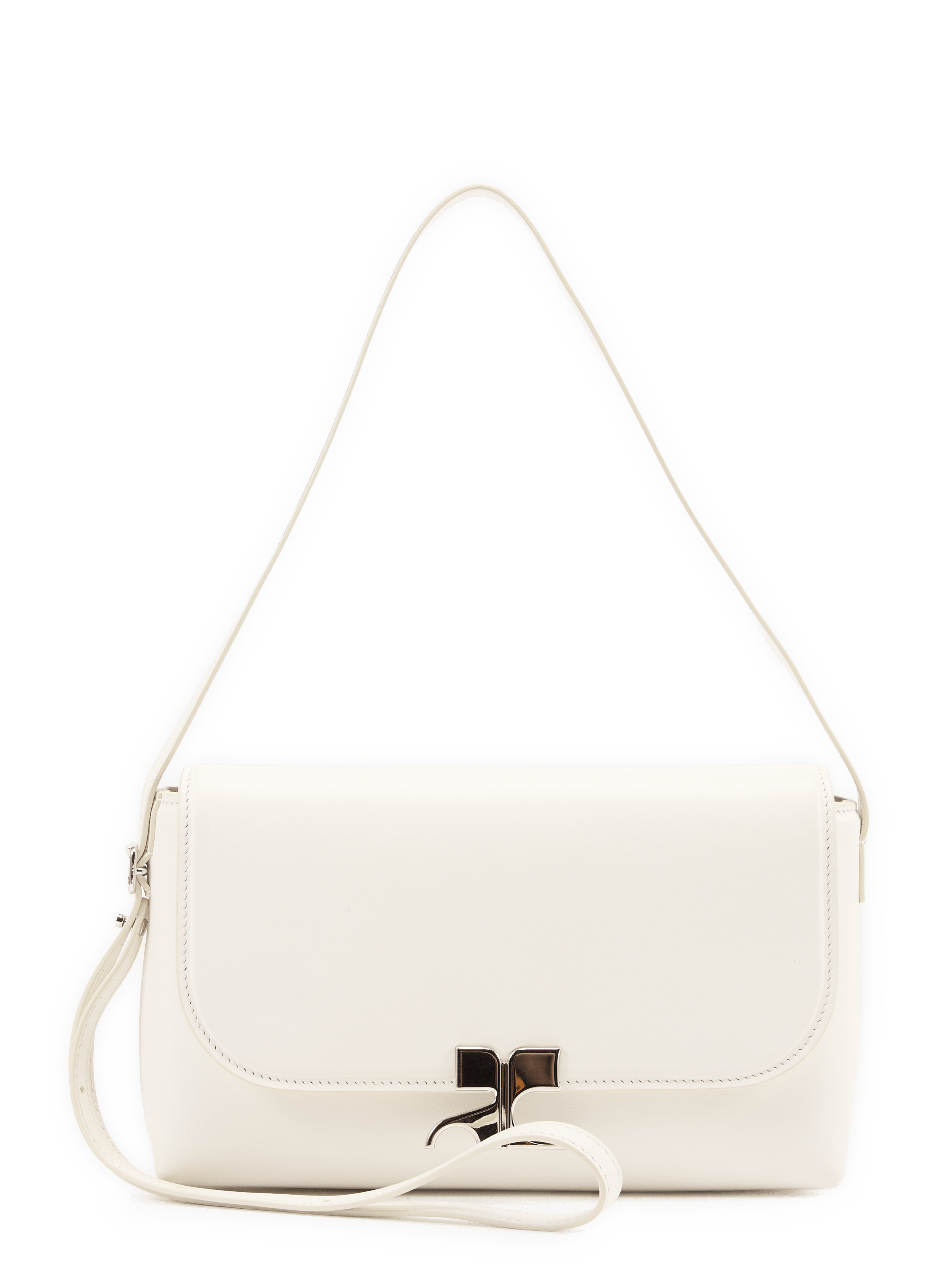 Sac porté épaule Icotype en cuir COURRÈGES Blanc
