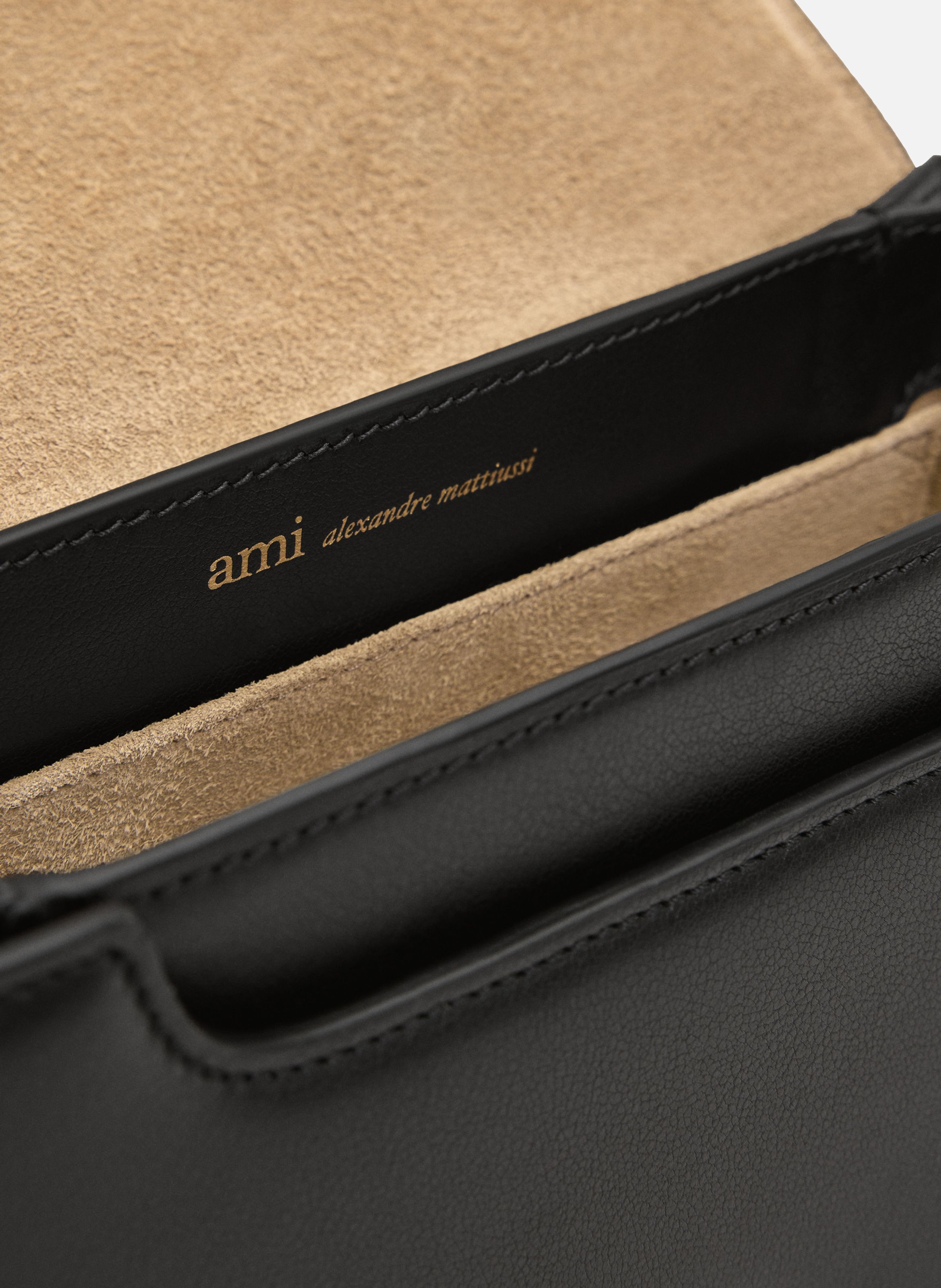 Sac paris paris unisexe en cuir de vachette AMI PARIS Noir