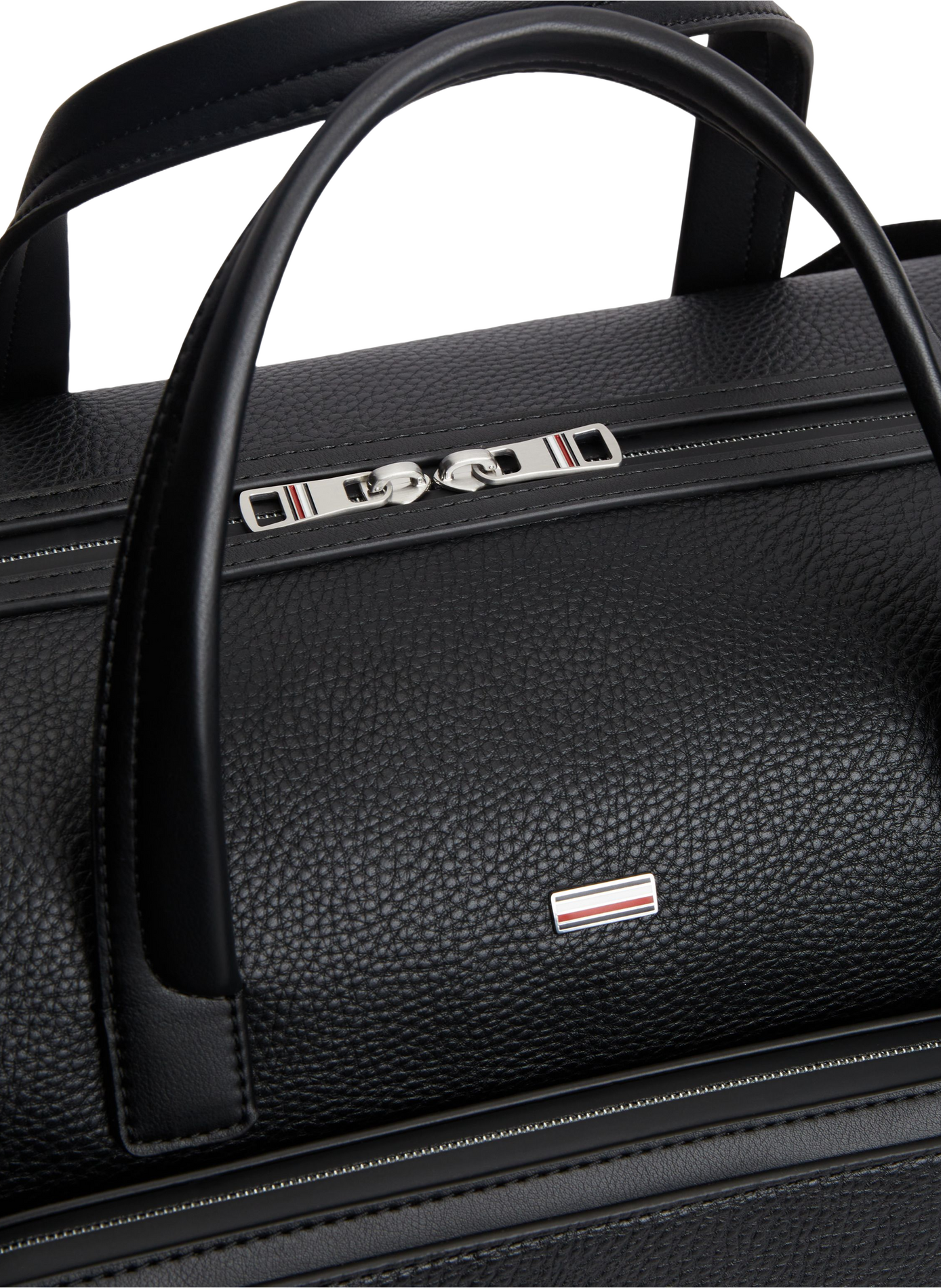 Textured travel bag with metallic logo TOMMY HILFIGER Black