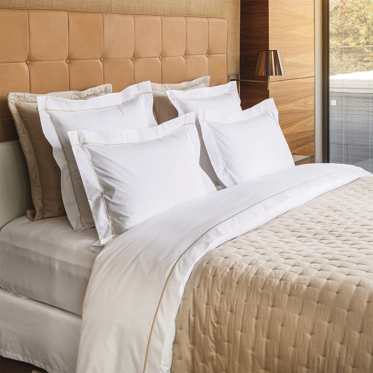 Housse de couette en percale de coton, athéna | Beige YVES DELORME Maison