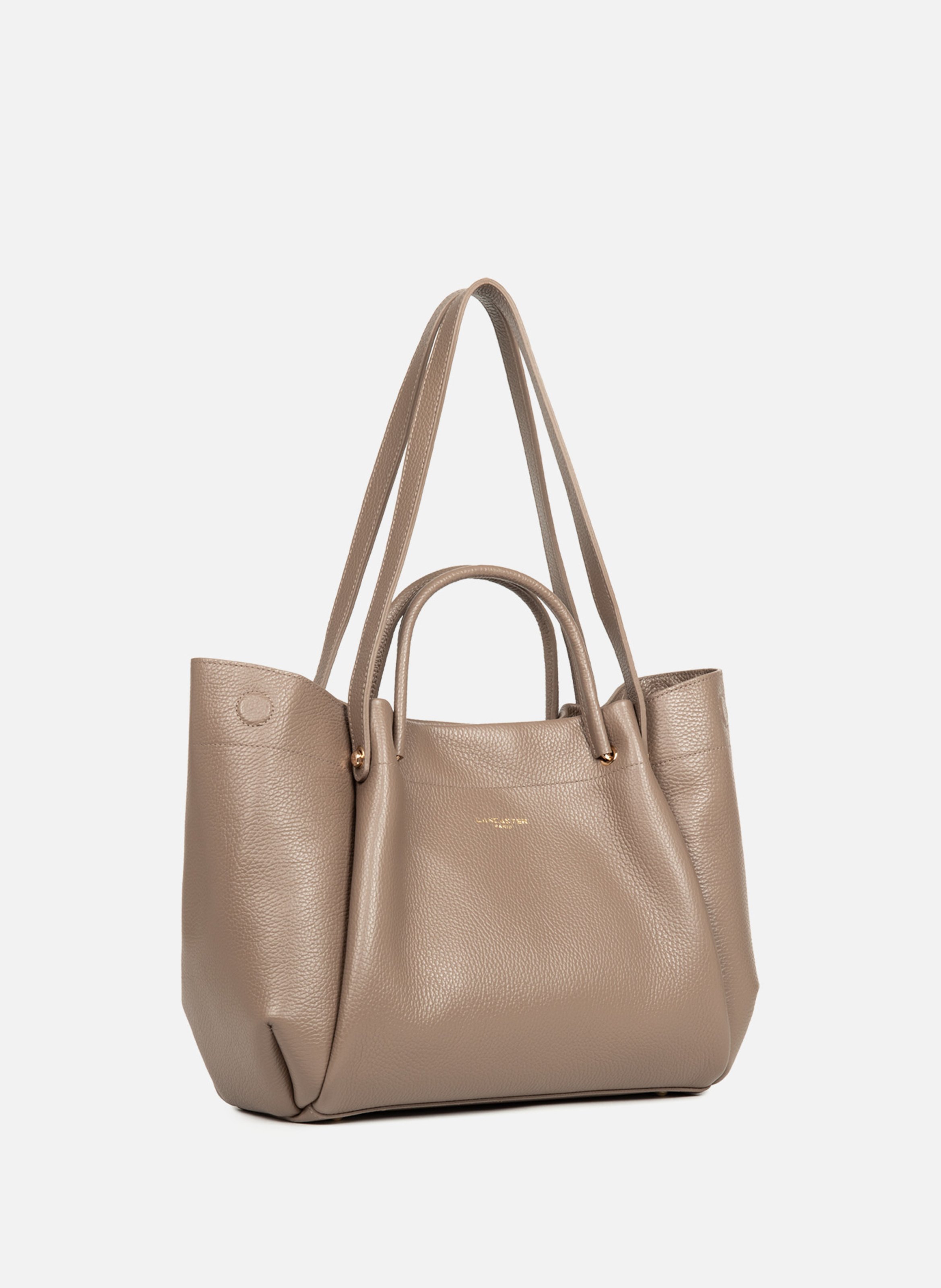 Très grand sac cabas épaule - foulonné double louisa LANCASTER Marron