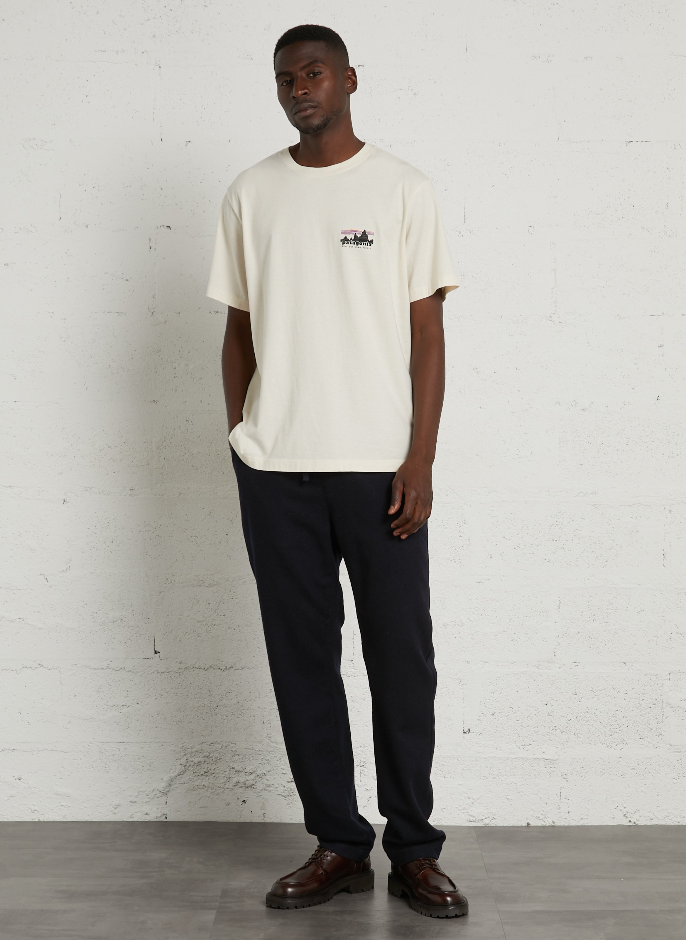 Tee-shirt droit en coton biologique PATAGONIA Beige