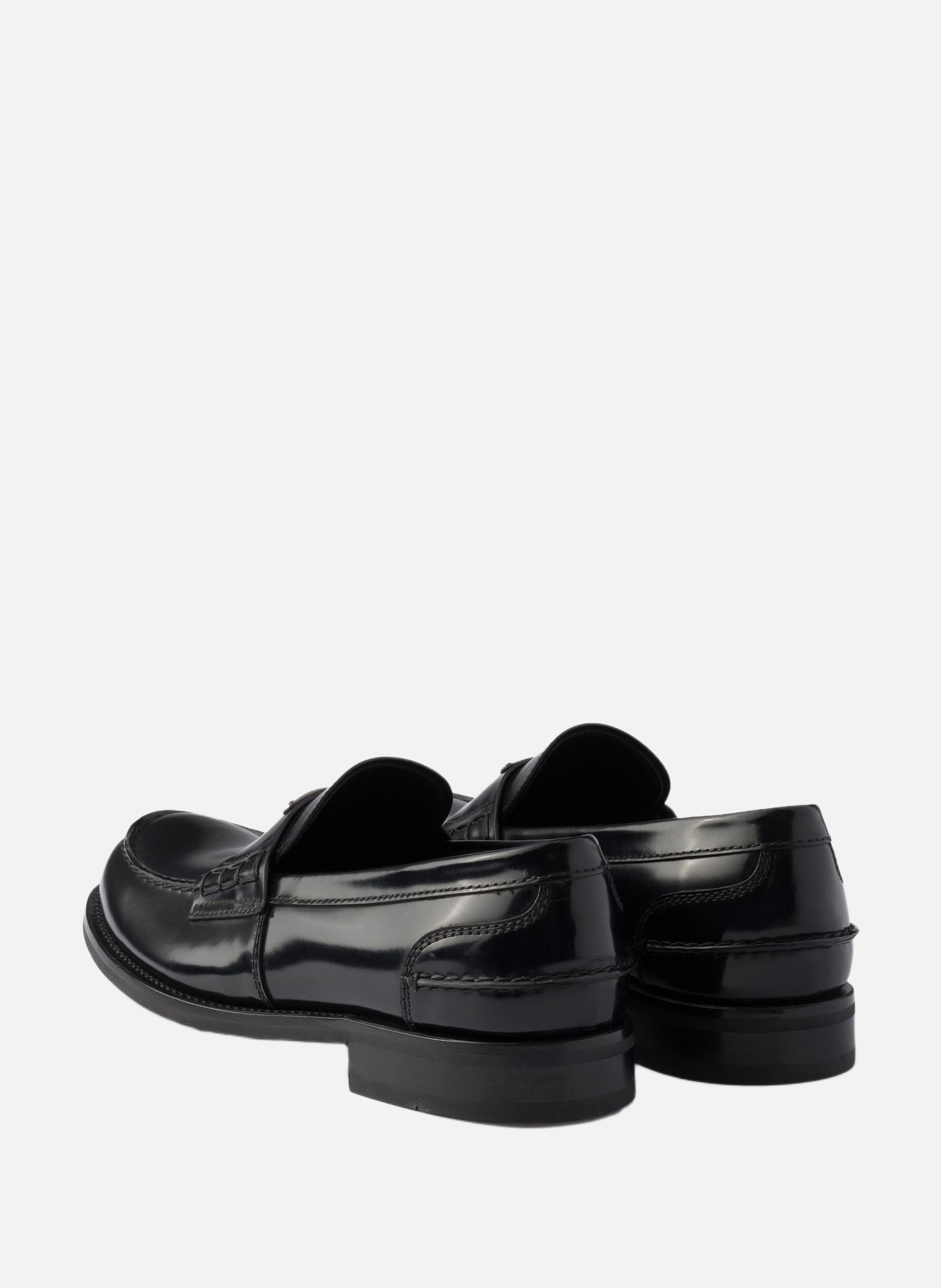 Mocassins en cuir brossé PRADA Noir