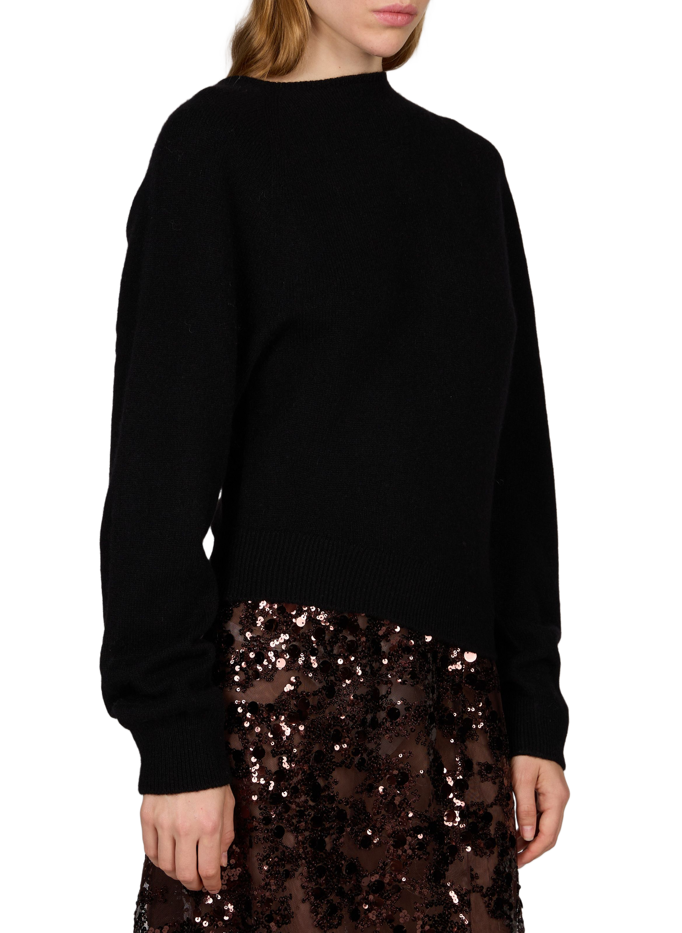 Asymmetrical wool and alpaca sweater LE 17 SEPTEMBRE Black