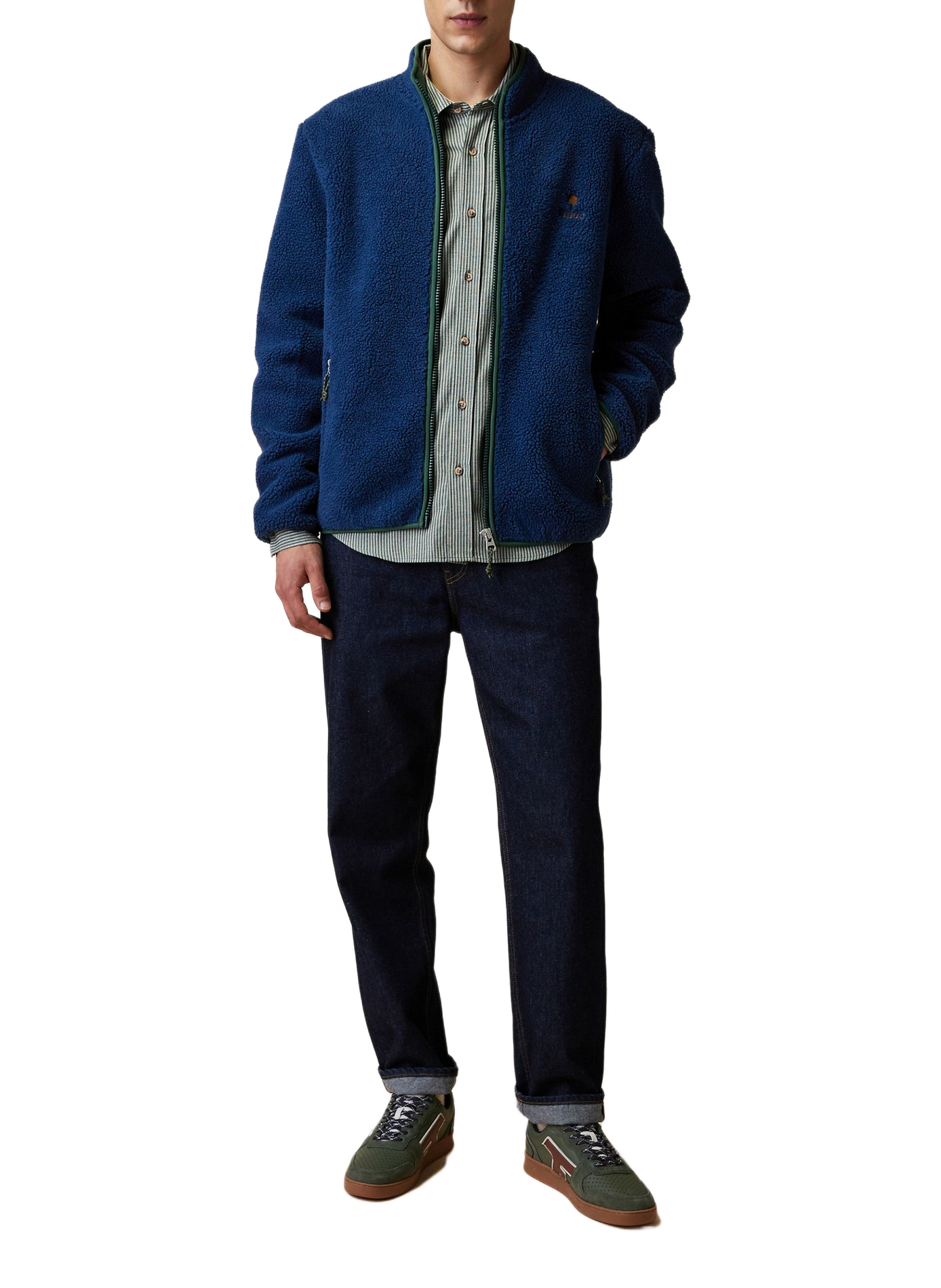 Gerade geschnittene Sherpa-Jacke Senonche FAGUO Blau