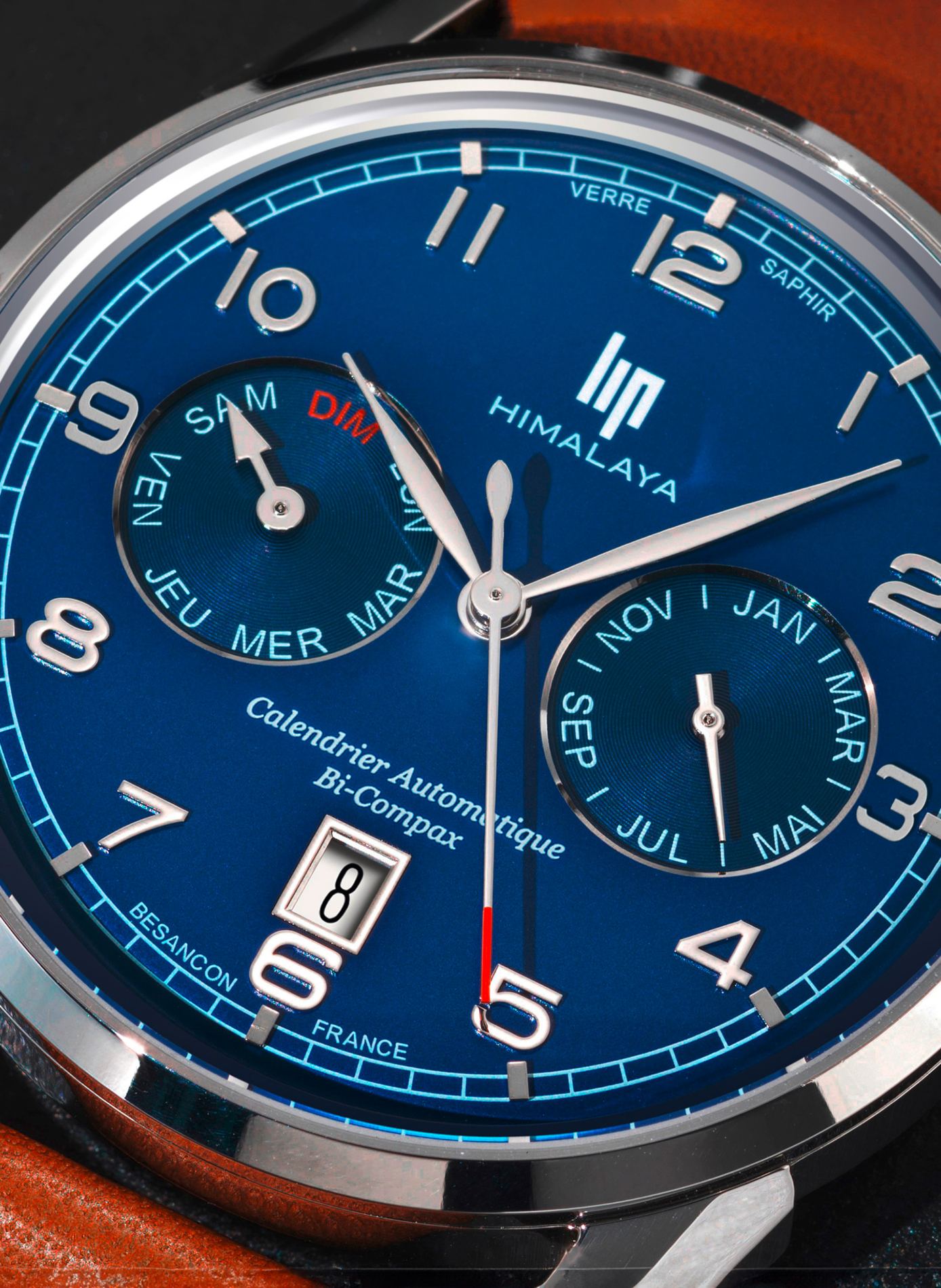 Montre automatique Himalaya en cuir LIP Bleu