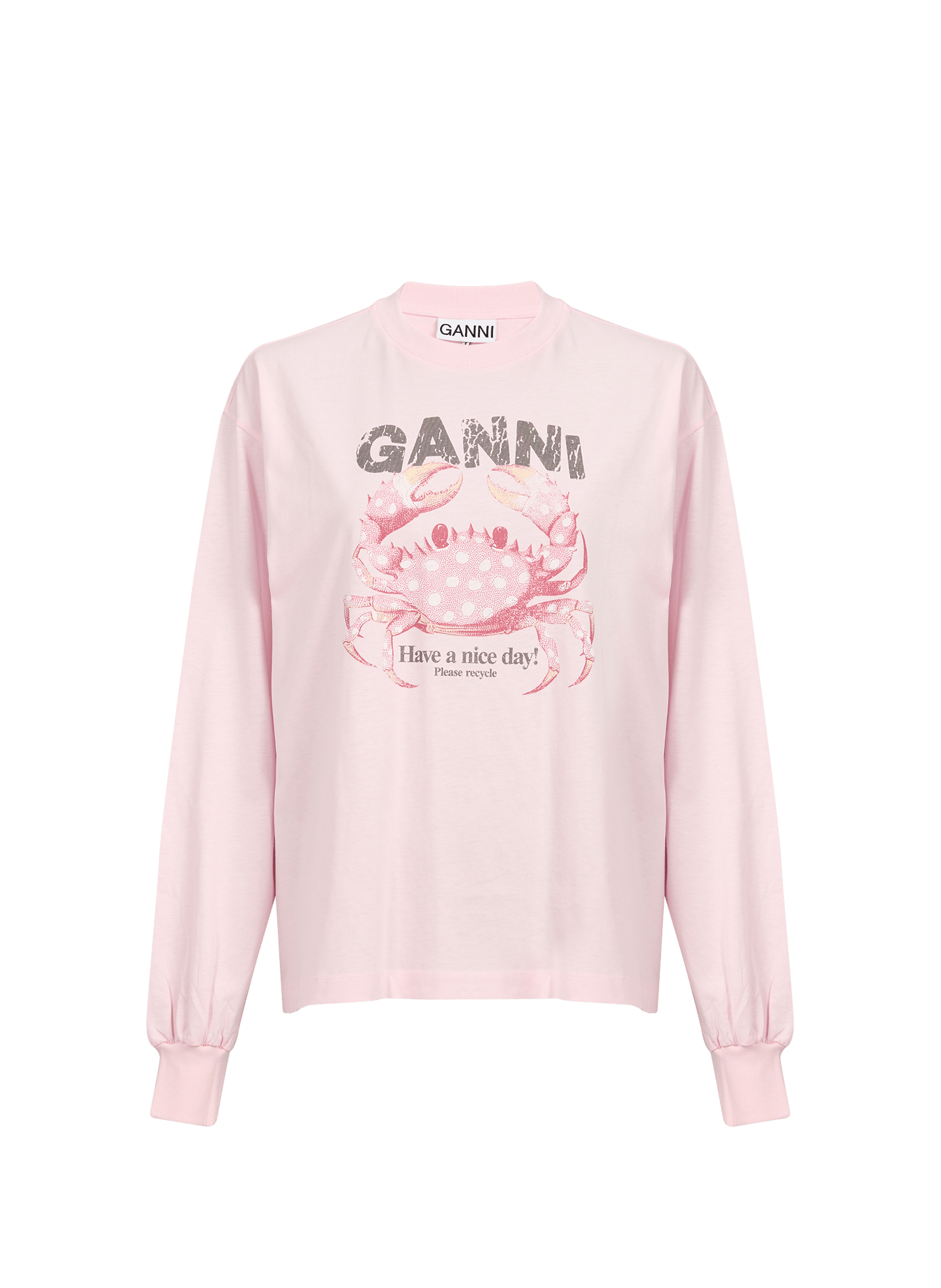 Round neck T-shirt GANNI Pink