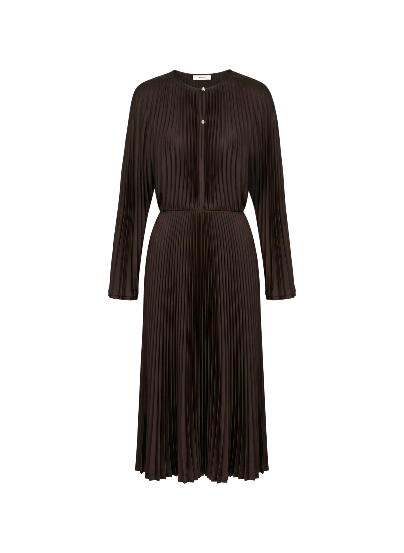 Robe mi-longue plissée  VINCE Marron