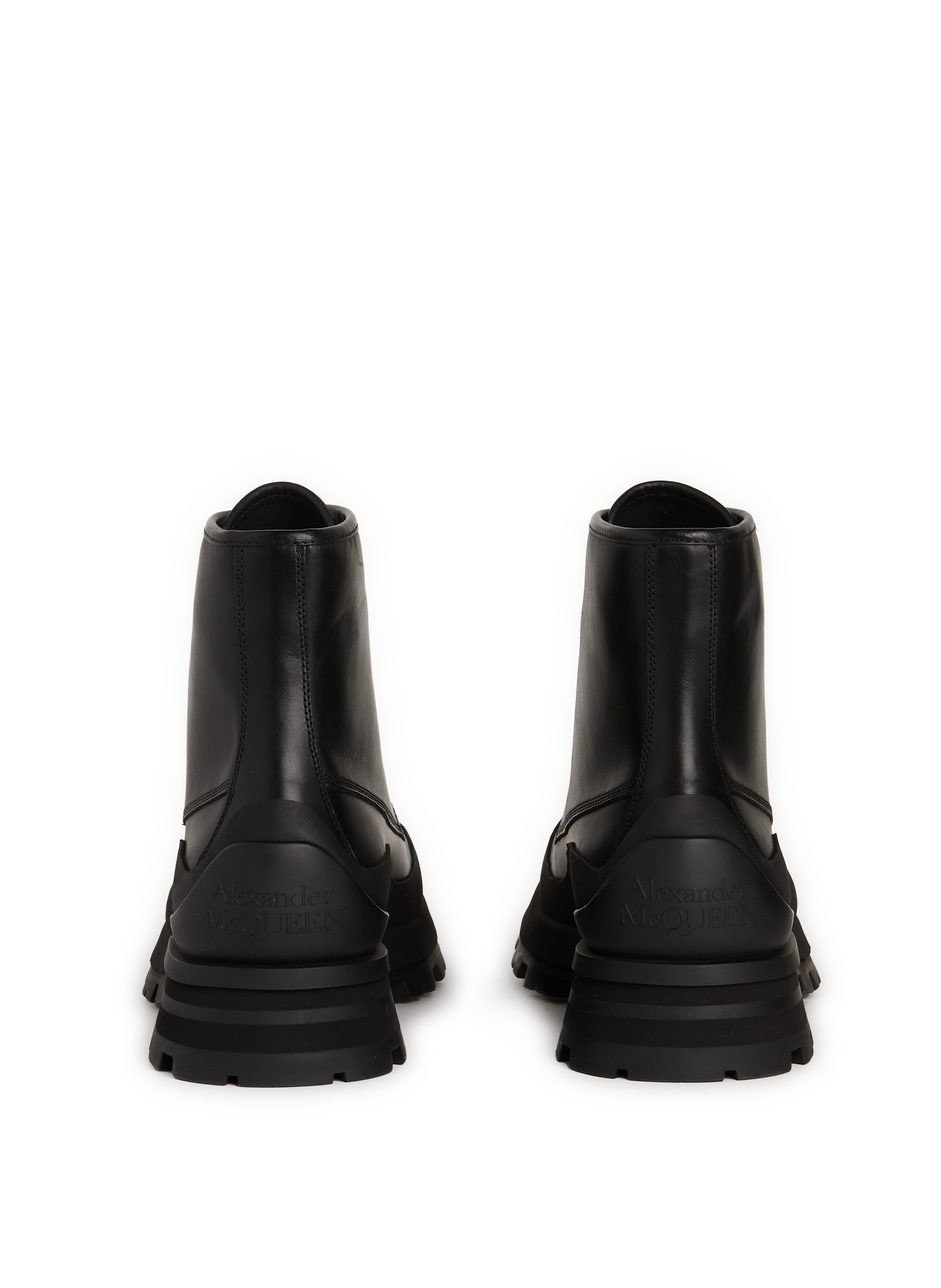 Tread Slick leather ankle boots ALEXANDER MCQUEEN Black