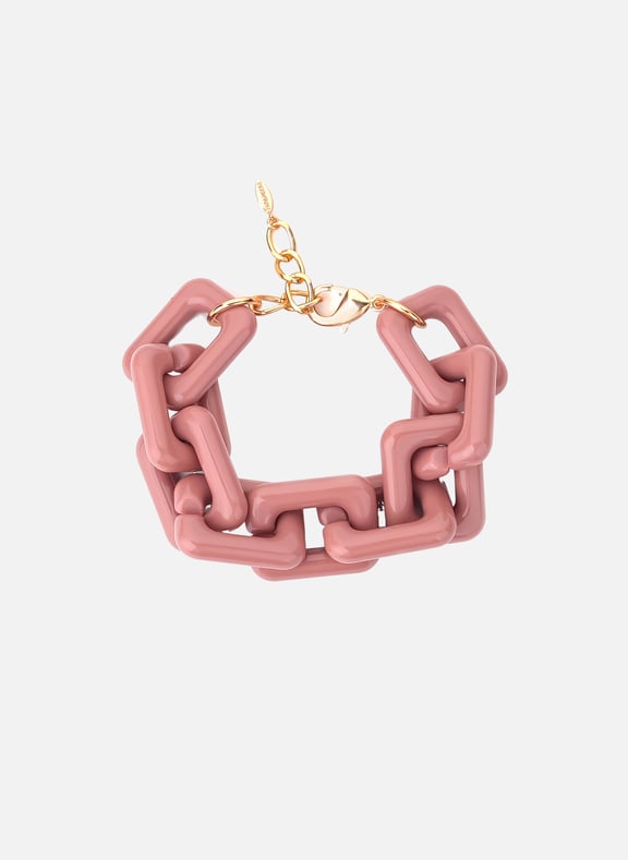 Bracelet grosse maille léger en aluminium booba Rose by HIPANEMA HIPANEMA Bracelet grosse maille léger en aluminium booba Rose