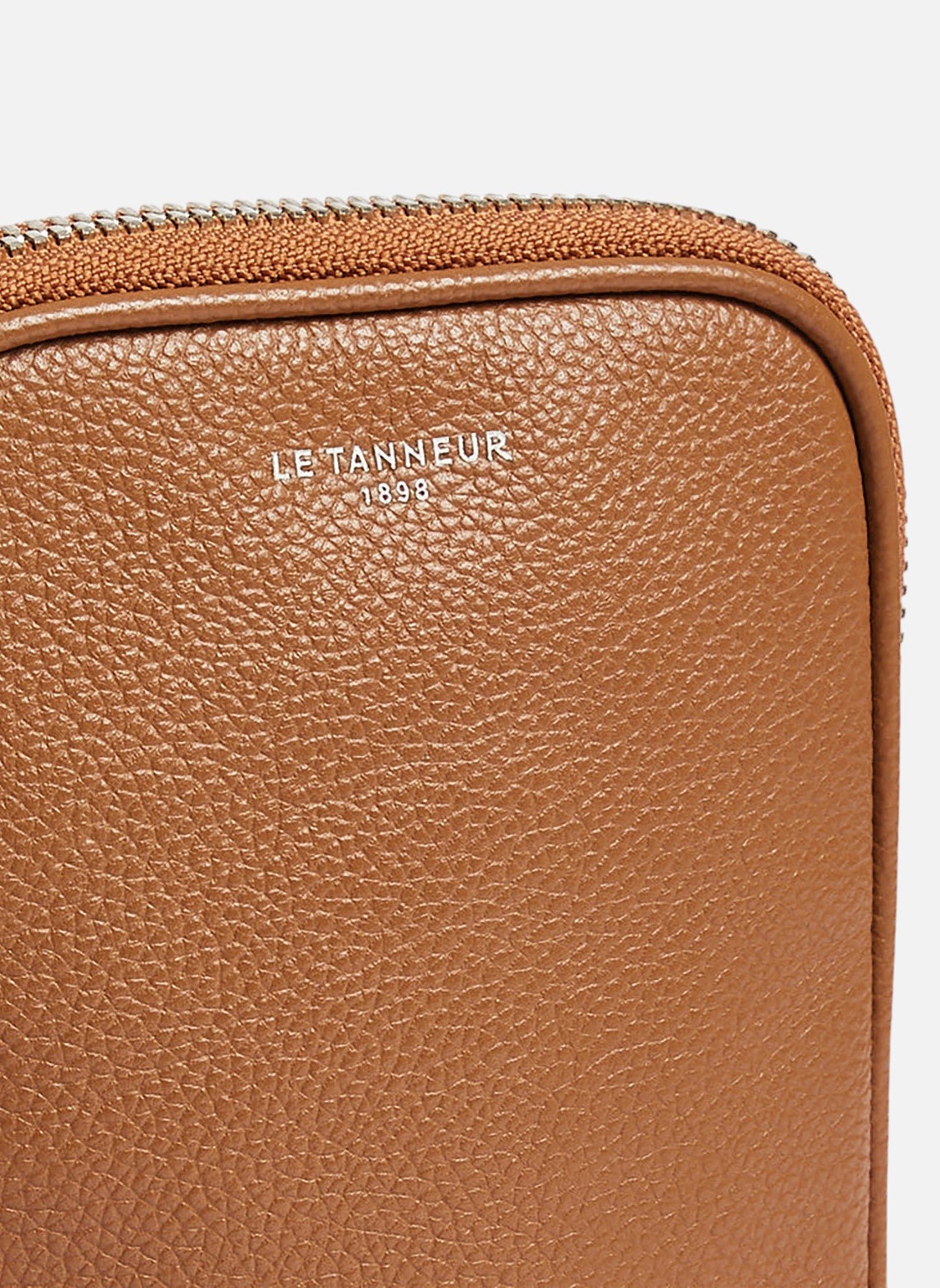 Etui téléphone en cuir grainé LE TANNEUR Marron