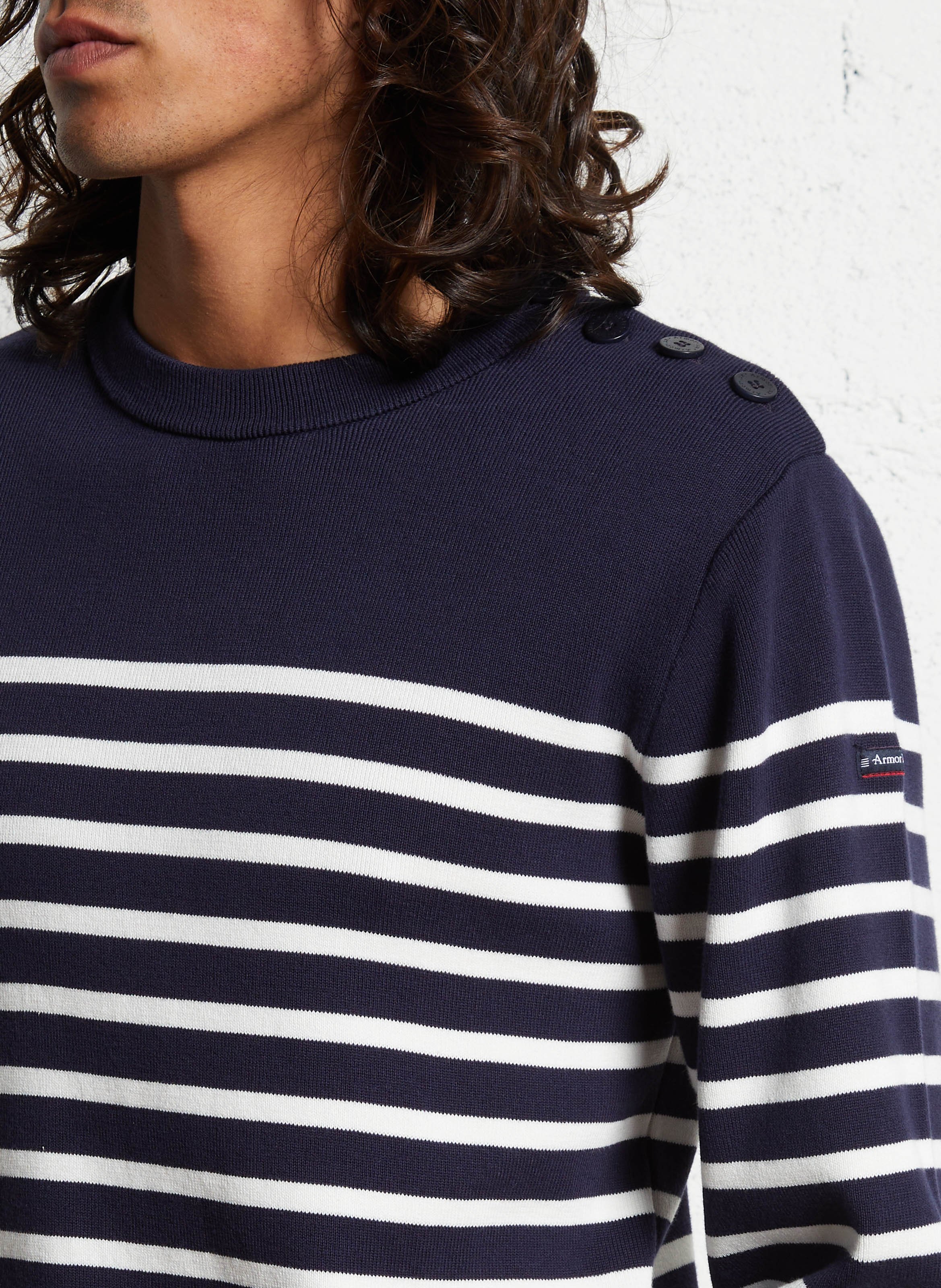 Marinière col rond slim-fit en maille de coton ARMOR-LUX Multicolore