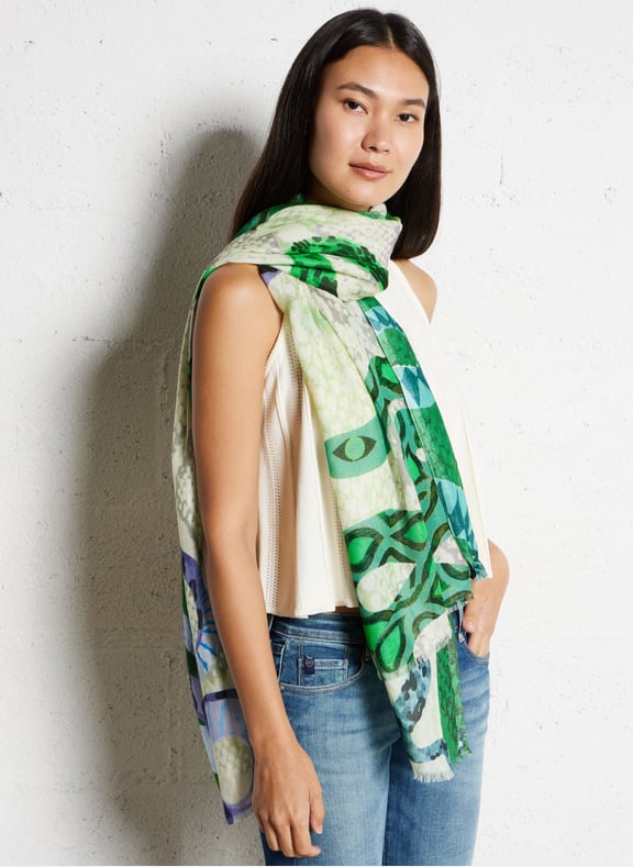 Foulard imprimé Vert by IKKS IKKS Foulard imprimé Vert